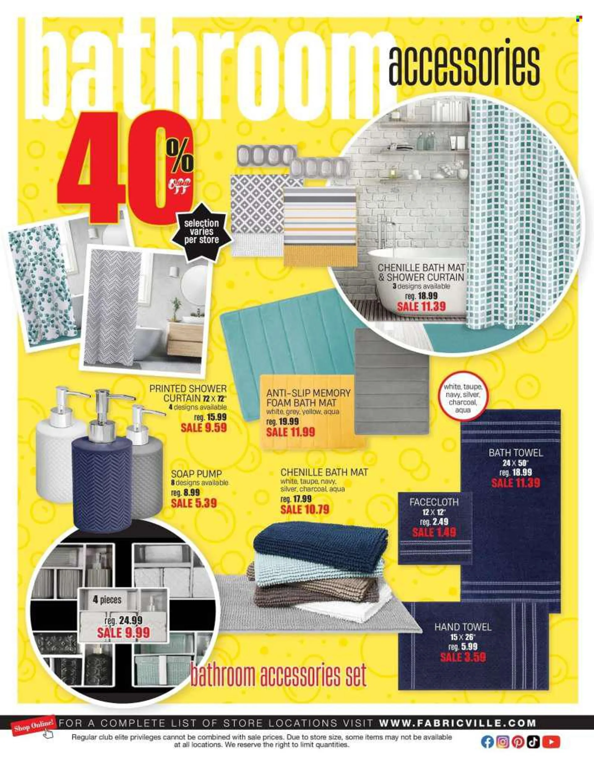 Fabricville Flyer - August 02, 2022 - August 30, 2022 - Sales products - curtains, bath mat, bath towel, towel, hand towel, facecloth. Page 8.