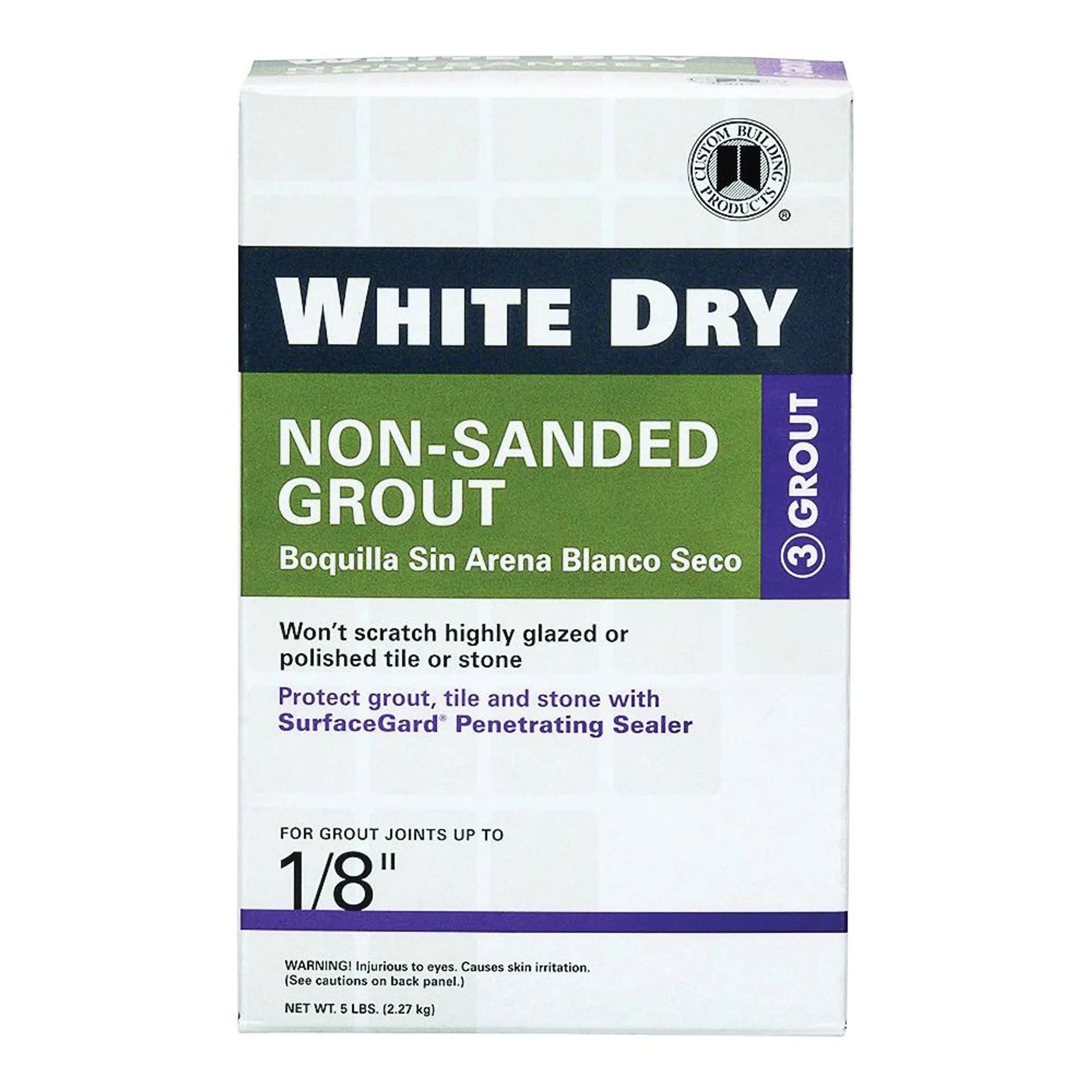 WDG5-4 Non-Sanded Grout, Powder, Characteristic, White, 5 lb Box