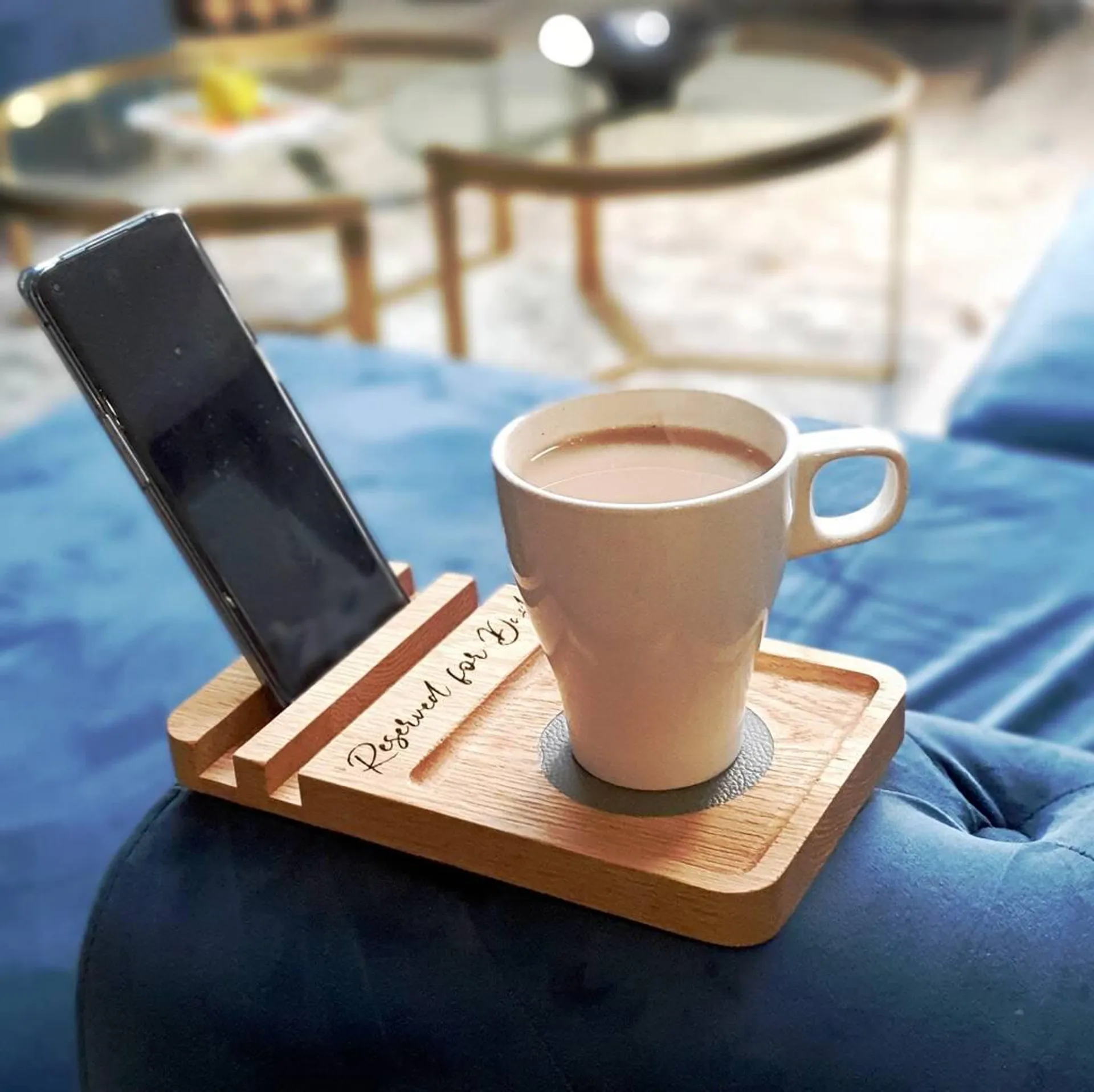 Personalised Sofa Coaster Phone Stand