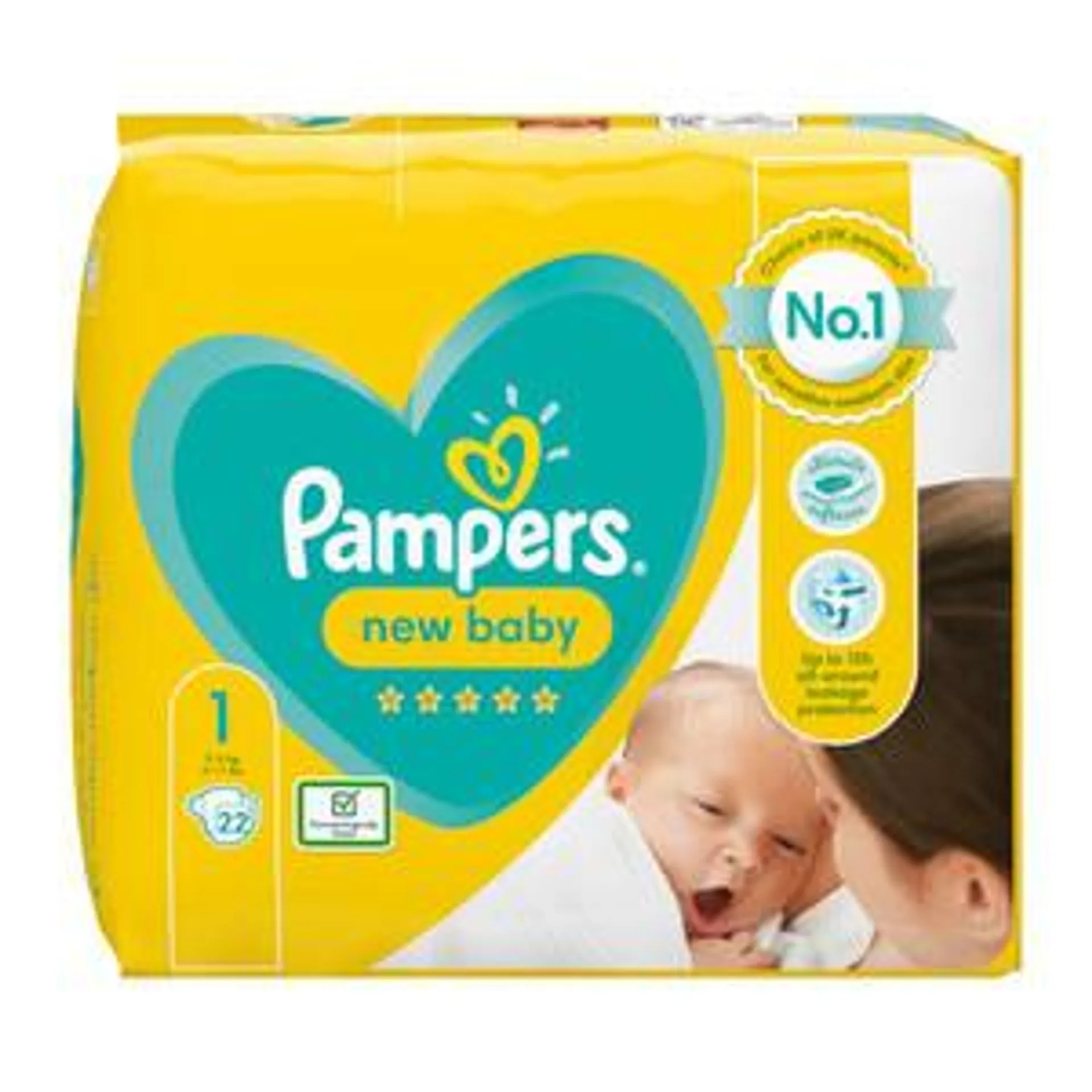 Pampers New Born Size 1 Nappies Carry 22 Pack