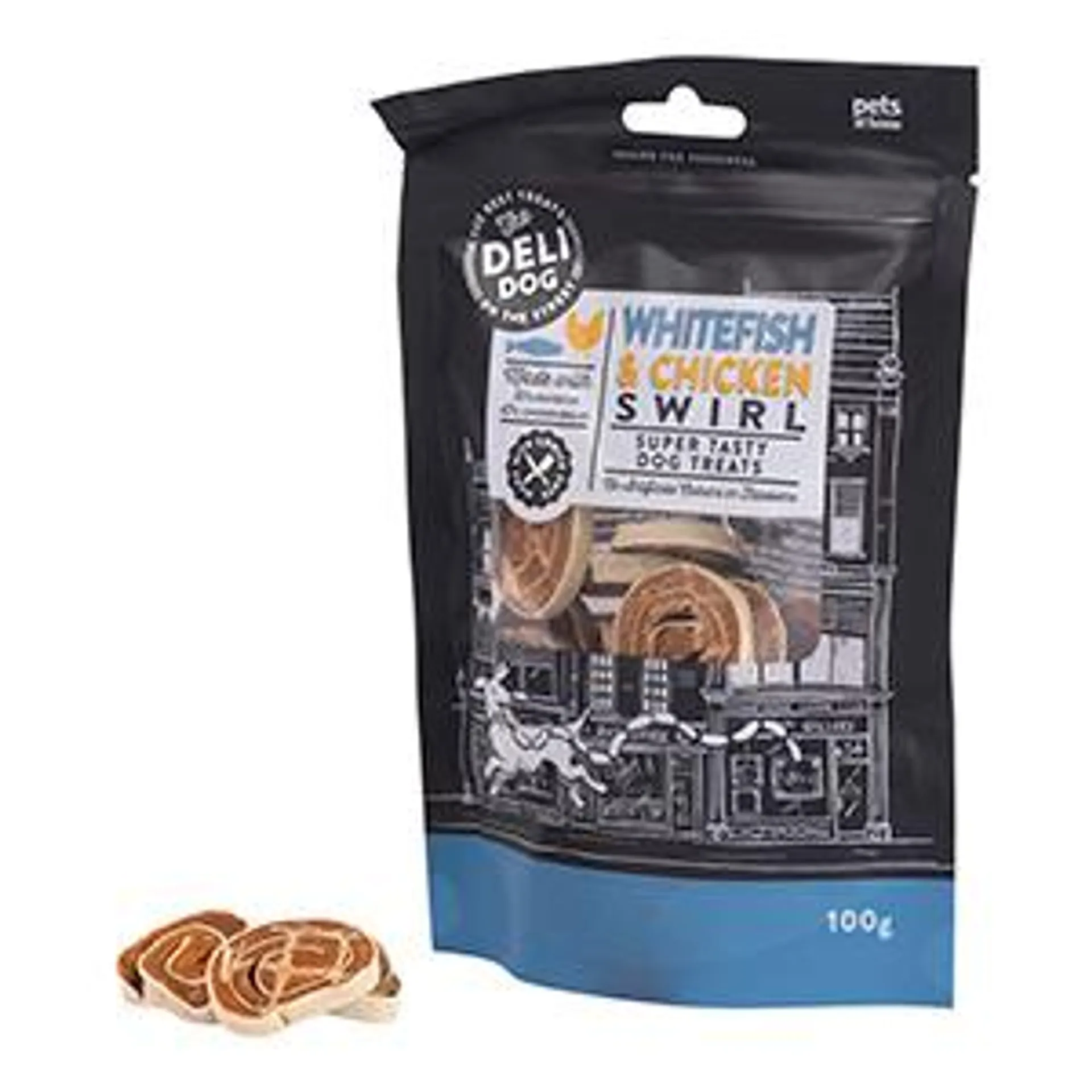 Pets at Home The Deli Dog Whitefish and Chicken Swirls Adult Dog Treats 100g
