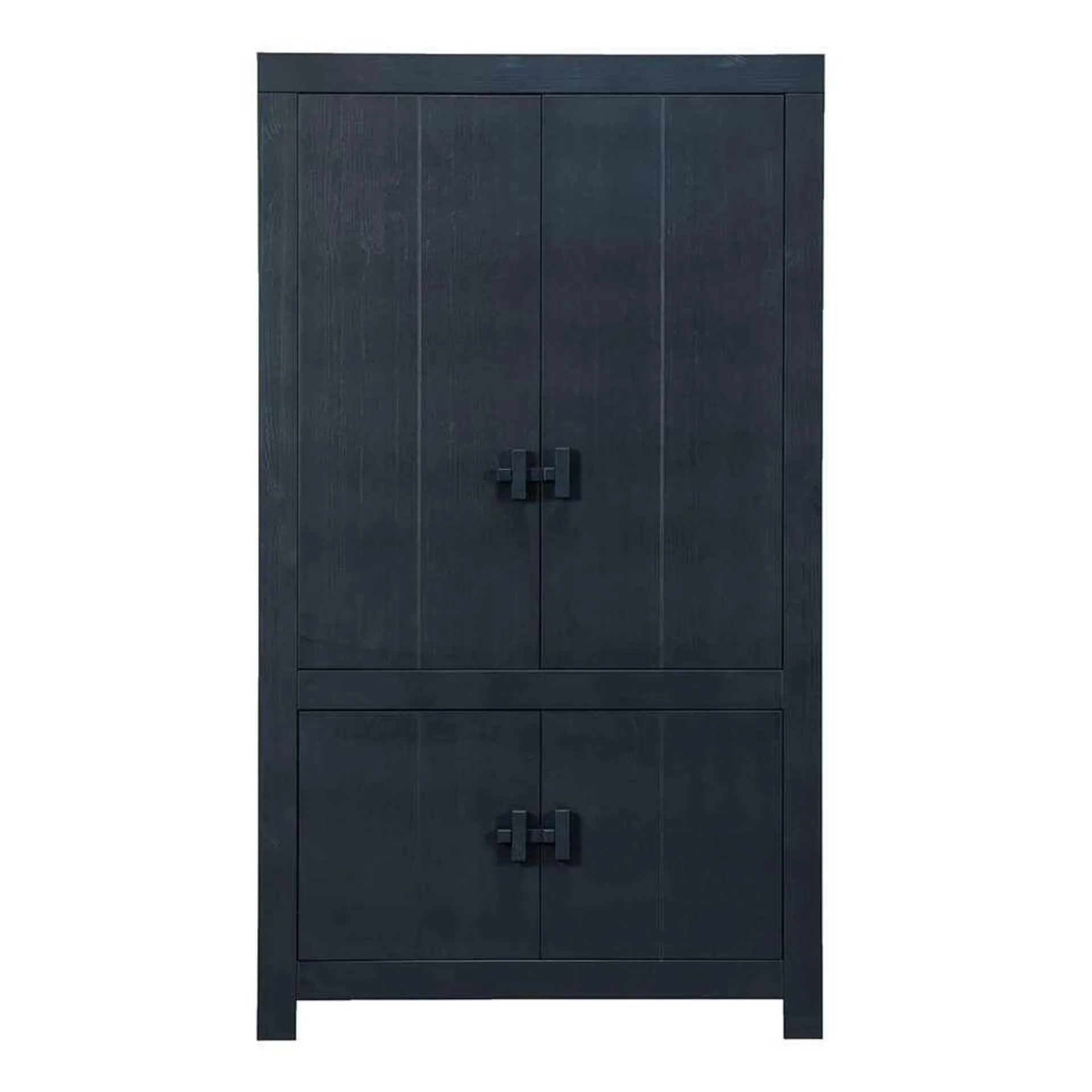 WOOOD dichte kast Benson - mat zwart - 200x115x37 cm