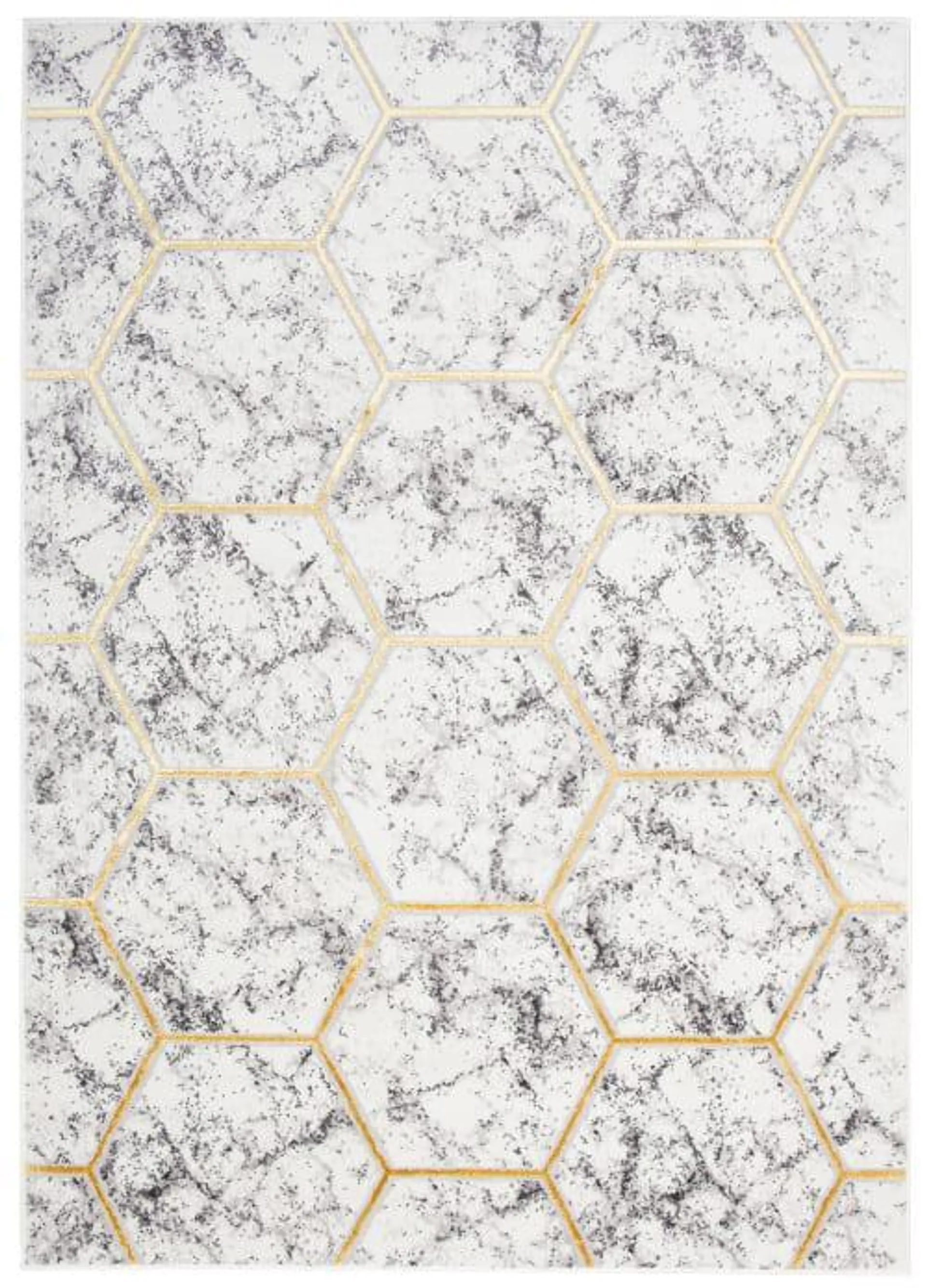 Tappeto salotto crema oro grigio astratto geometrico 120x170