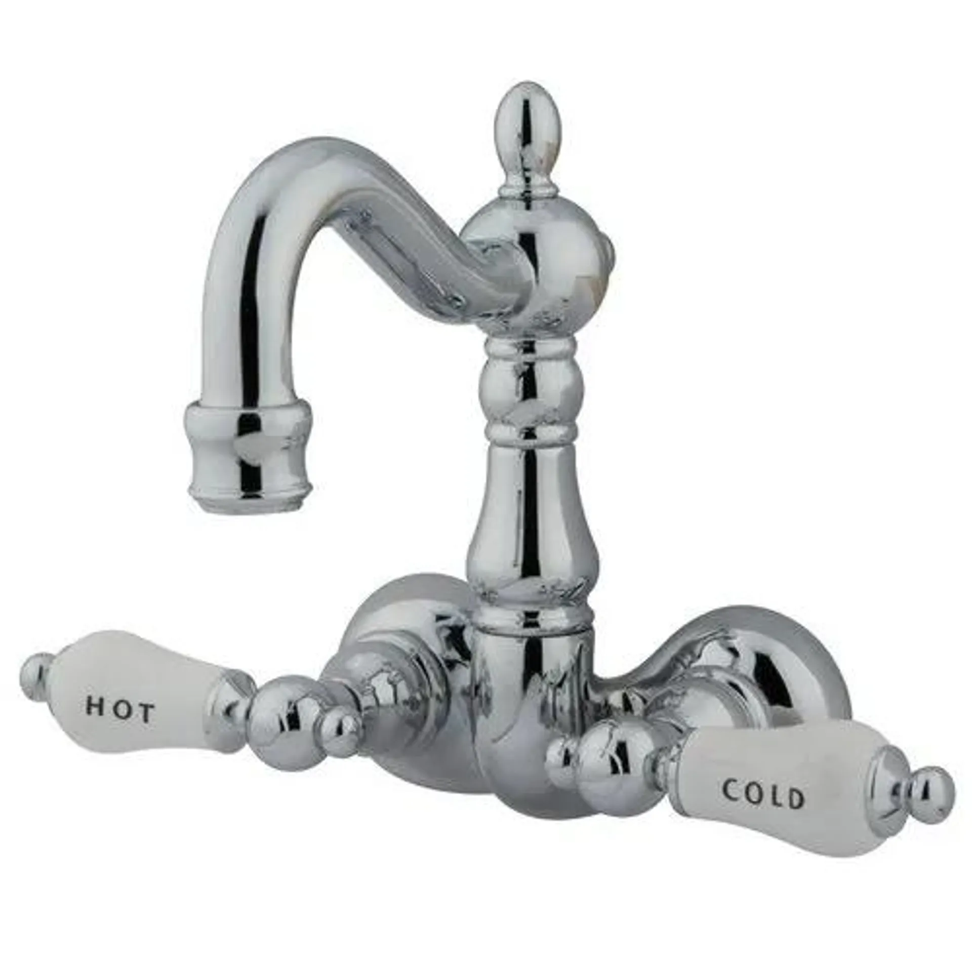 Restorers 3 3/8 Inch Clawfoot Tub Faucet - H&C Porcelain Lever