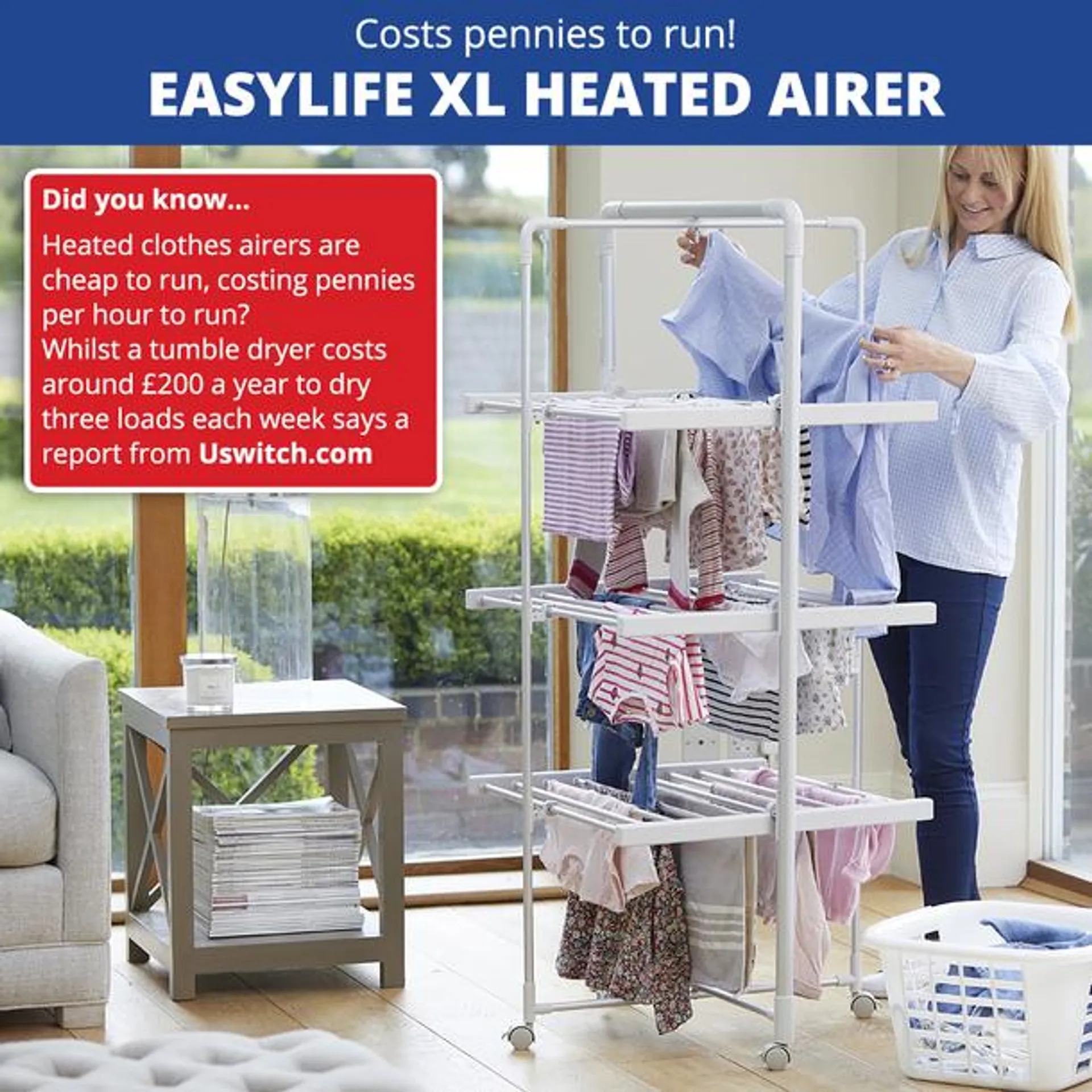 Easylife XL Heated Airer With Timer