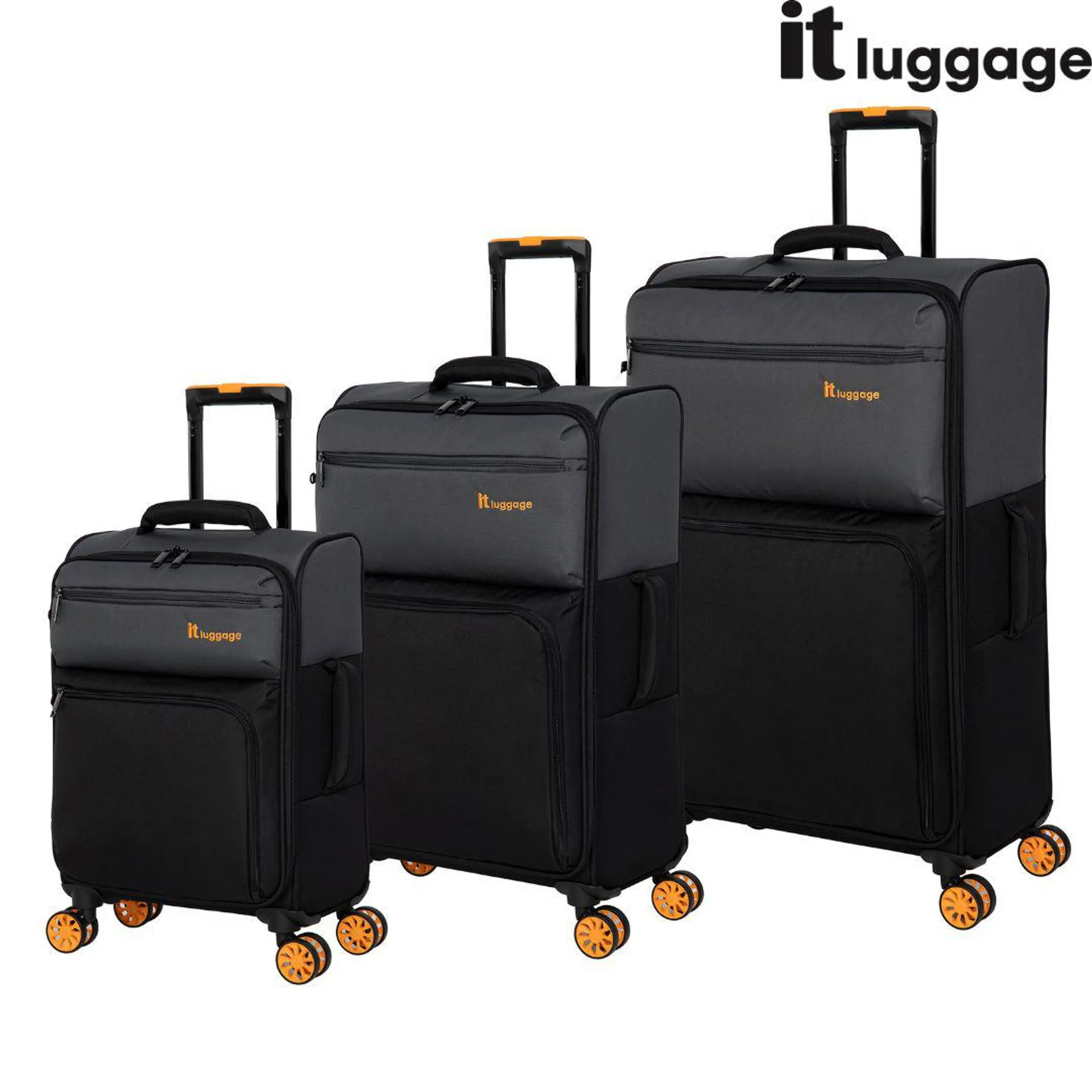 It Luggage Suitcase Megalite Duo-Tone 8 Wheel Eva Luggage Pewter/Black