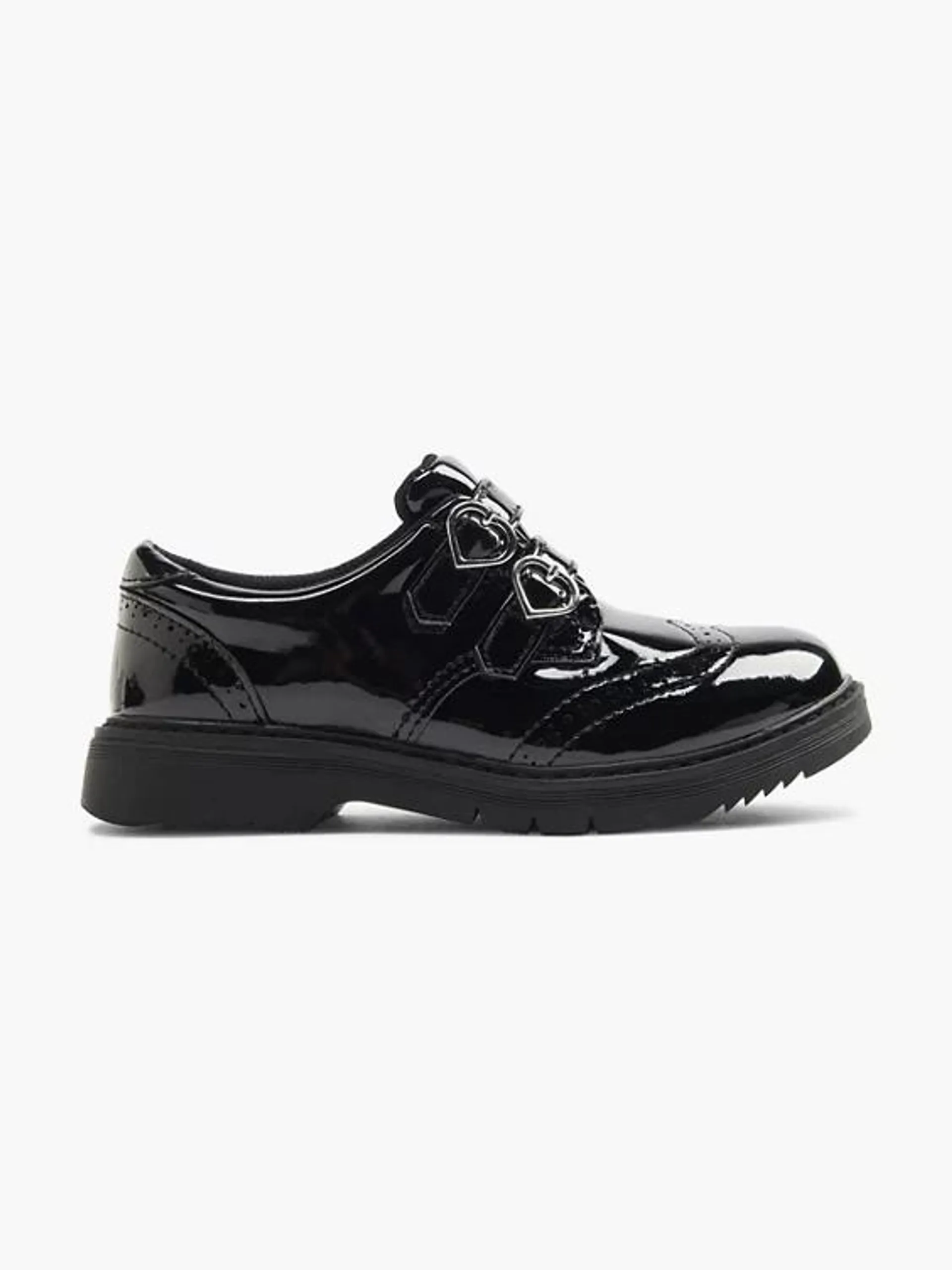 Graceland Junior Girl Black Patent Brogue School Shoes