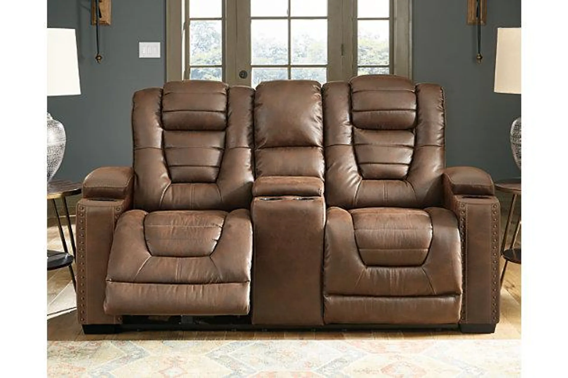 Owner's Box Dual Power Reclining Loveseat with Console