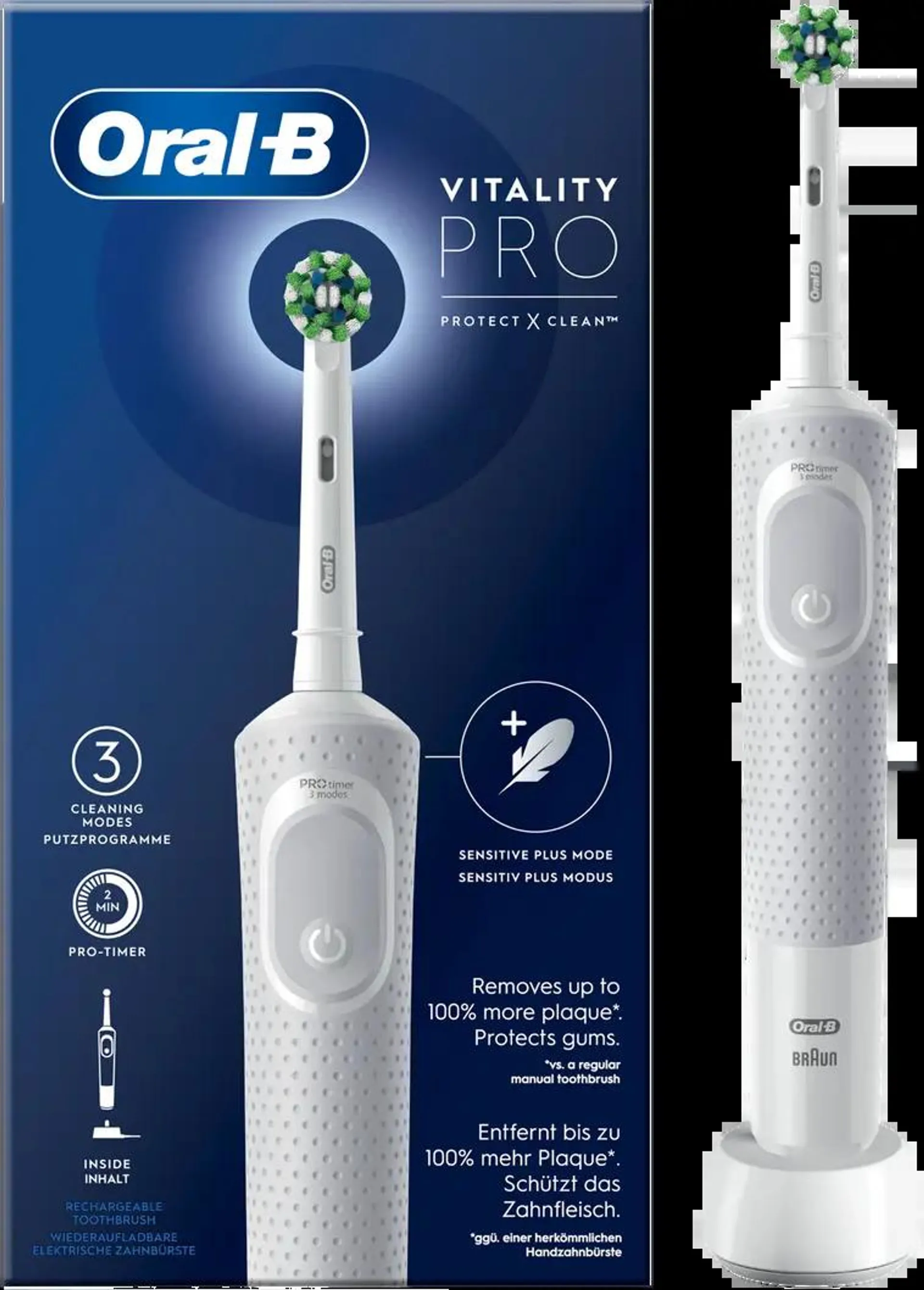 Oral-B Vitality Pro White -Sähköhammasharja Braun-tekniikalla