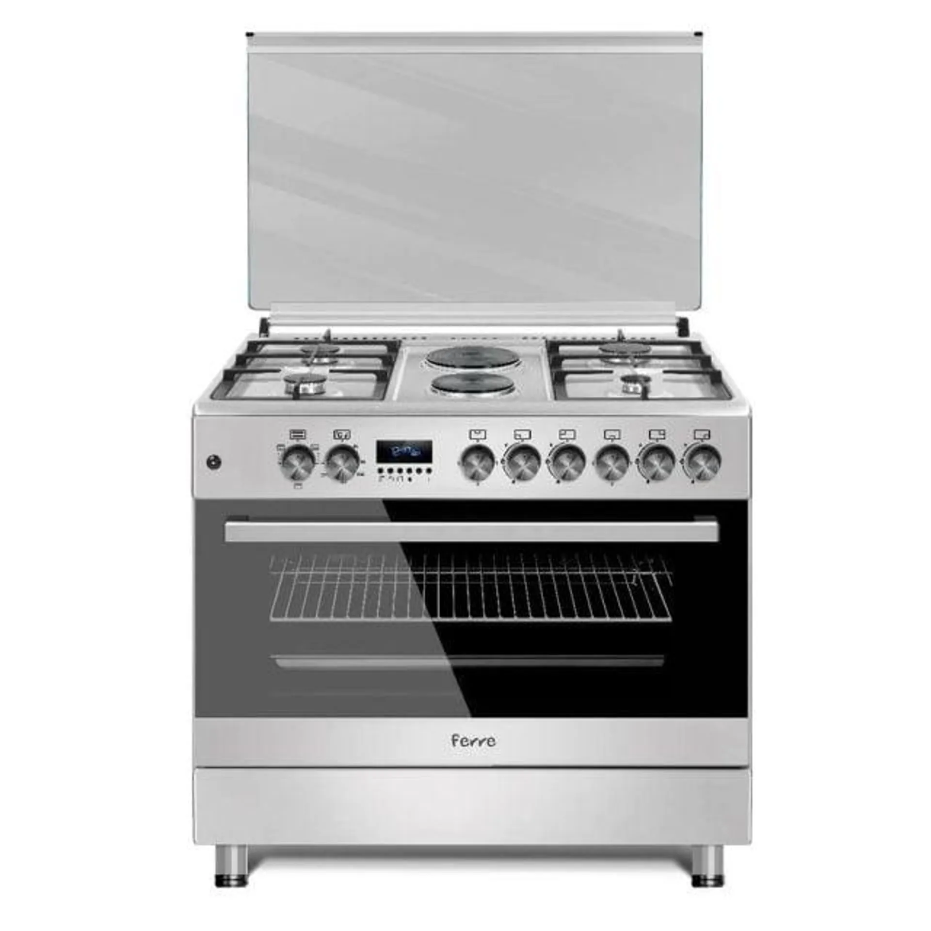 STOVE FERRE 4 GAS BURNER 2 ELEC PLT + ELEC OVEN 90X60 F9S42E3.FDIDTLC.I S/STEEL