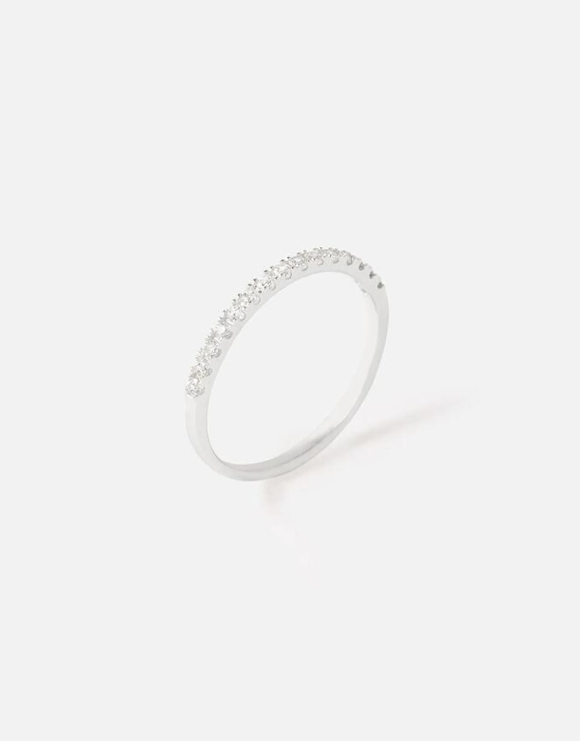 Sterling Silver Eternity Band Ring White