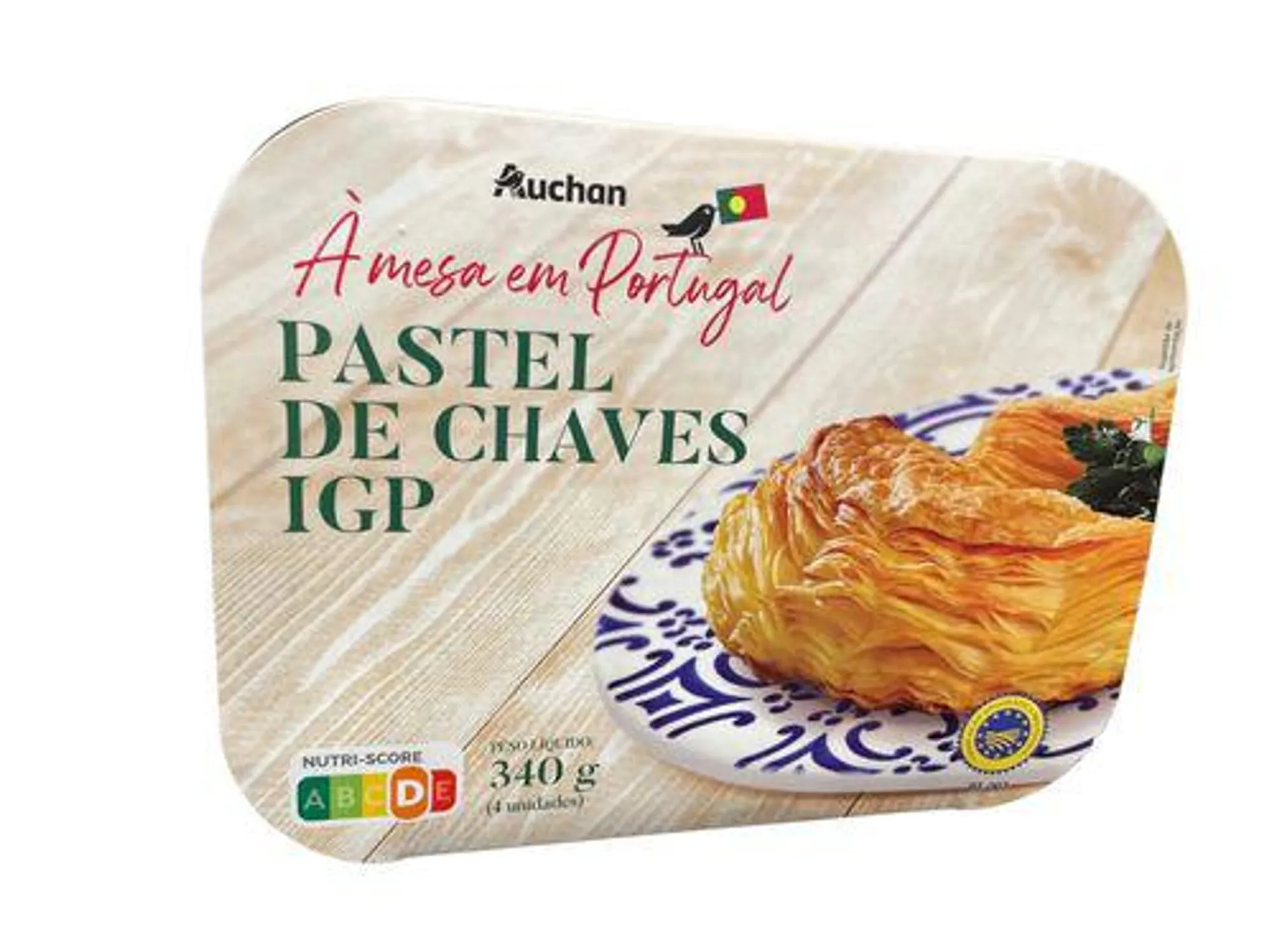 pastéis chaves igp auchan à mesa em portugal 4un 340g