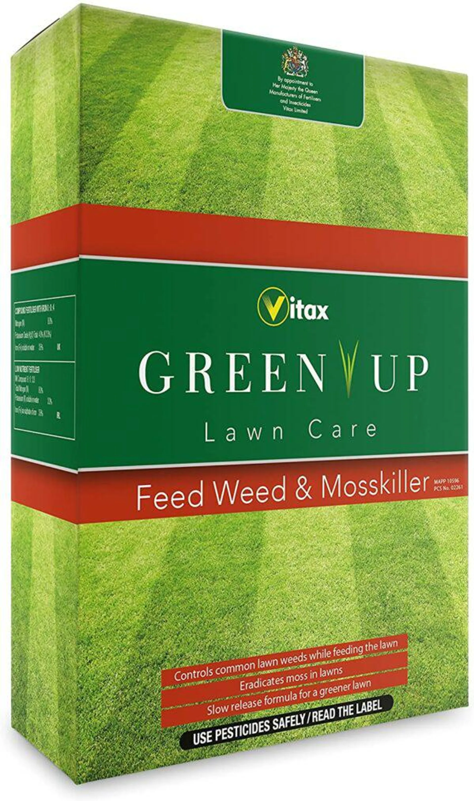 Vitax Lawn Weed Feed and Moss Killer Green Up Granules 3kg
