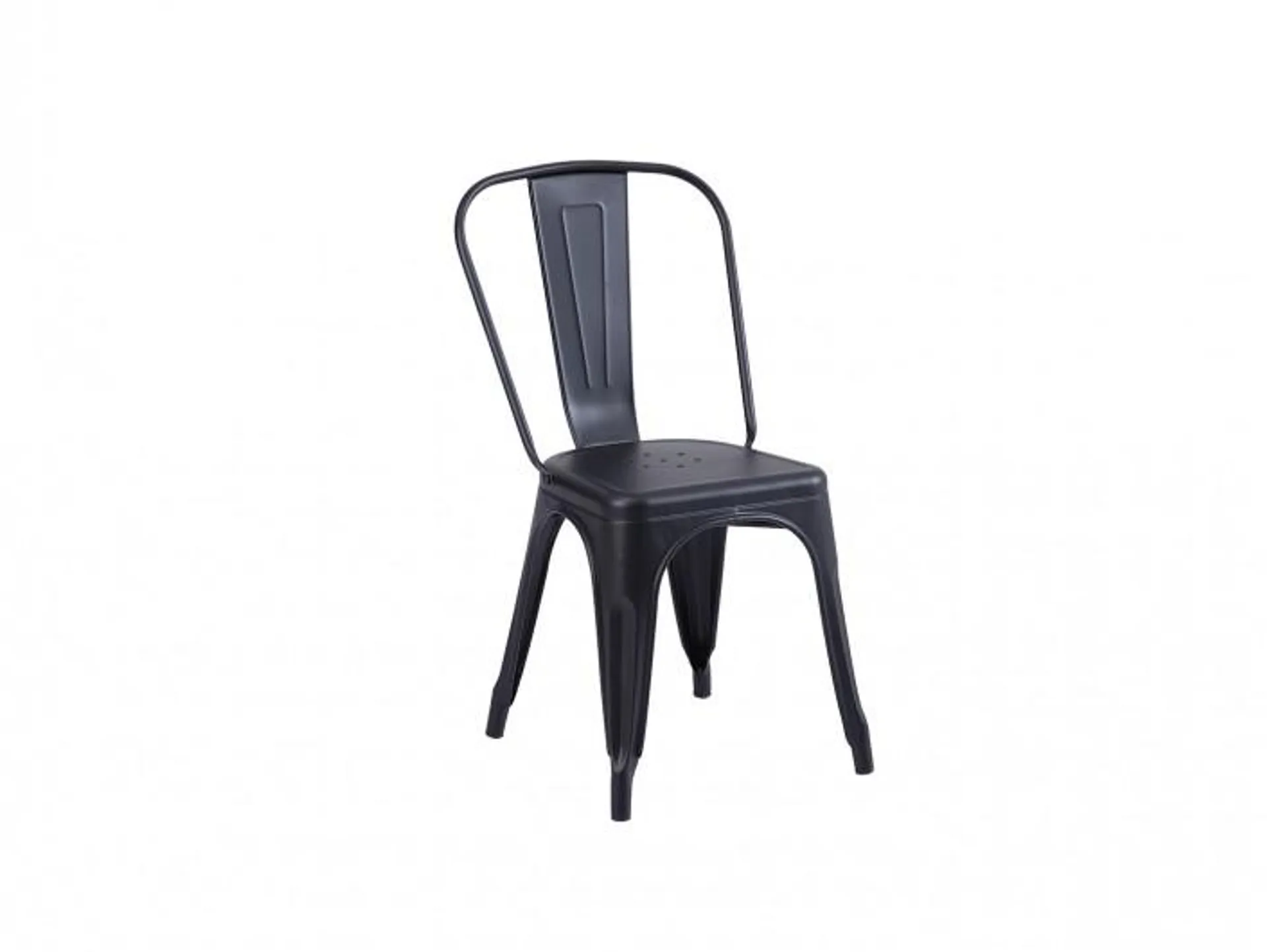 Pack 4 sillas vintage de chapa de acero color negro