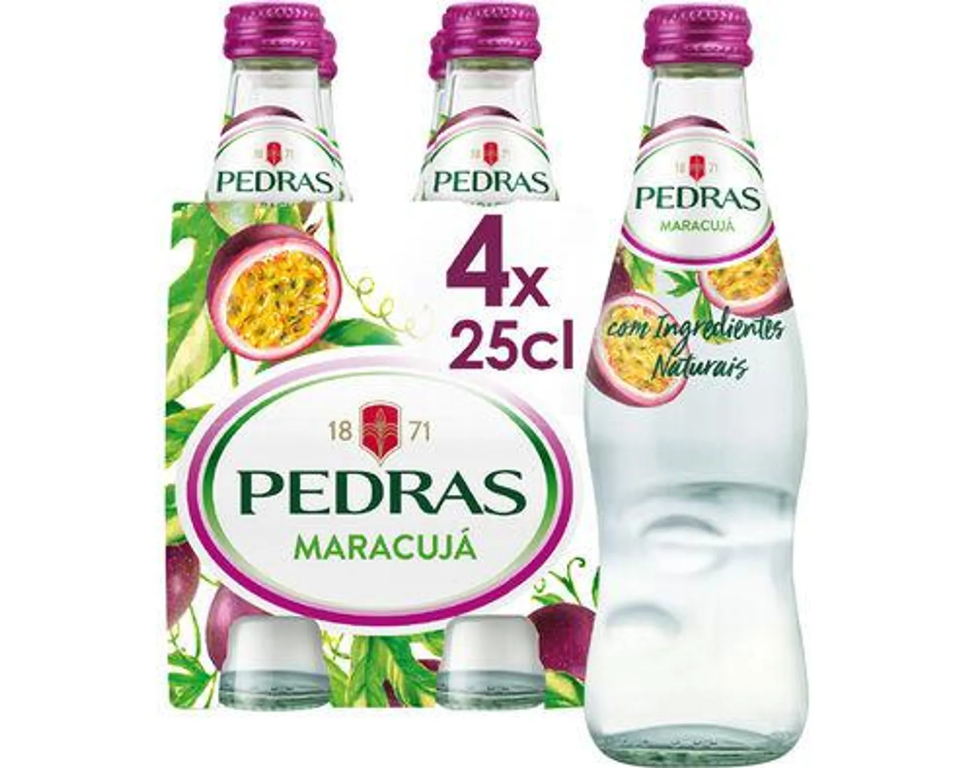 bebida pedras com gás maracujá 4x0.25l