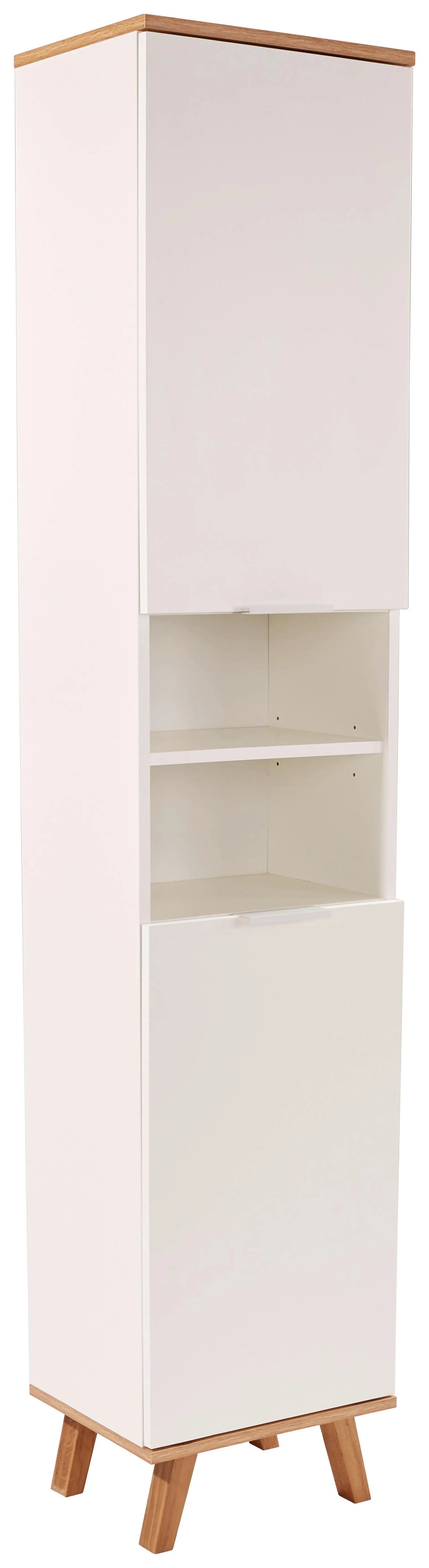 Hochschrank Mit 2 Drehtüren Turin 5 40cm Weiß/Eiche Dekor