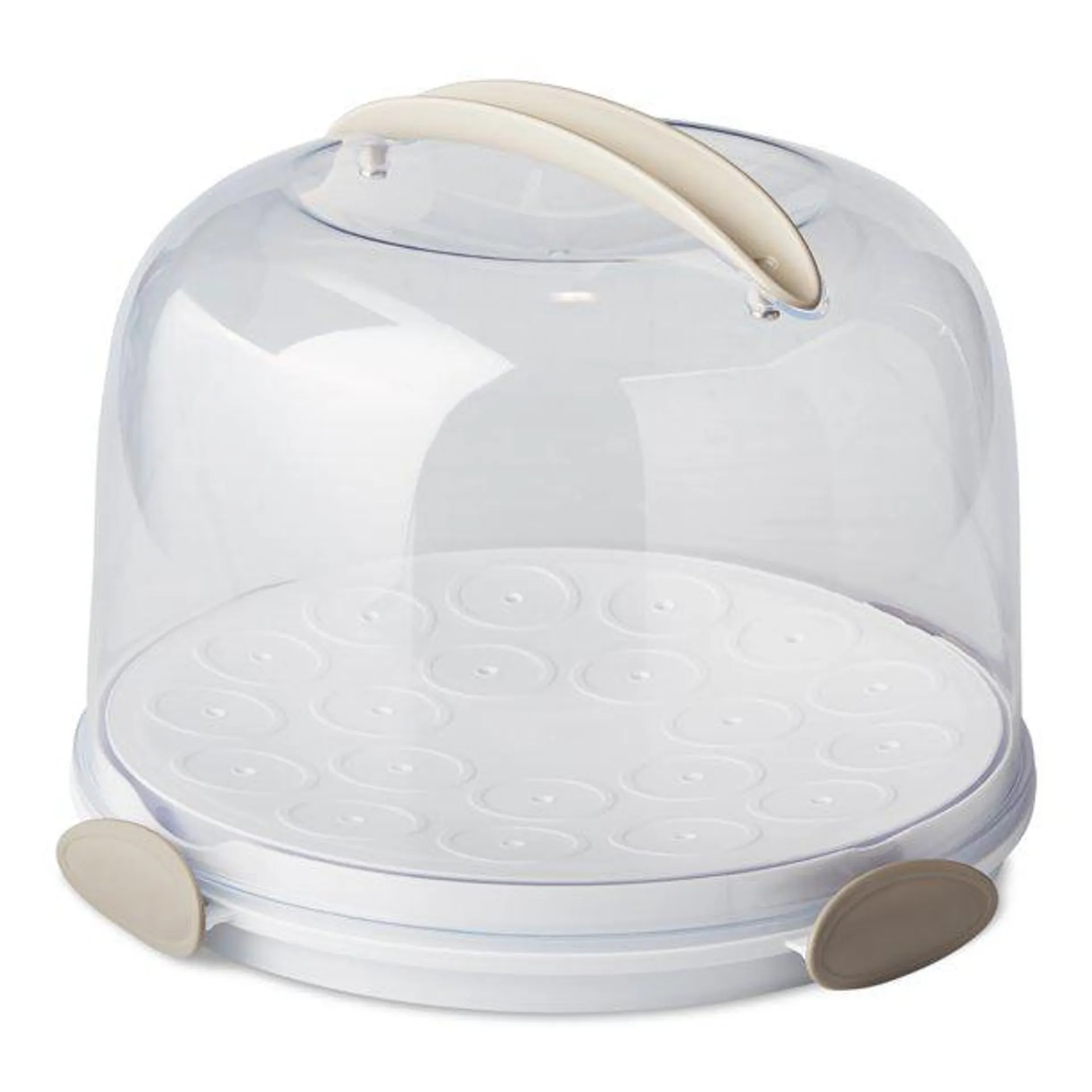 Better Homes & Gardens Round Cake Carrier with Clear Plastic Cover, 13" Diameter, Dishwasher Safe
