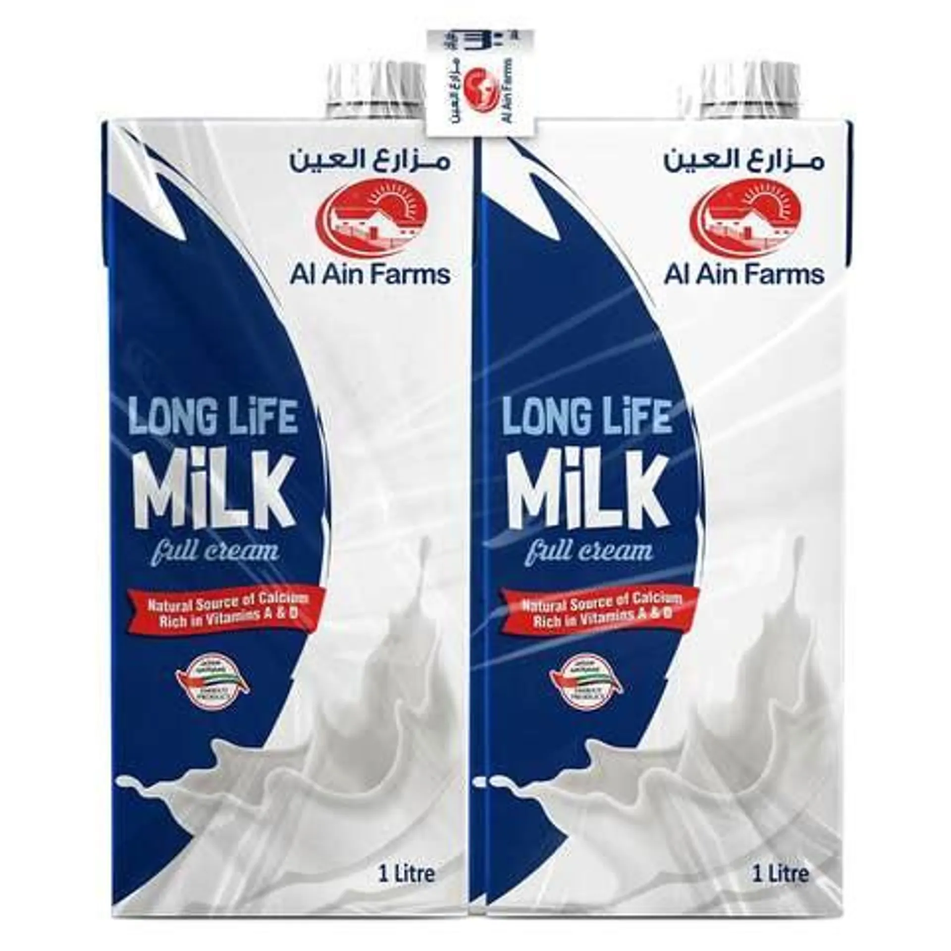 Al Ain Long Life Full Cream Milk 1L Pack of 4