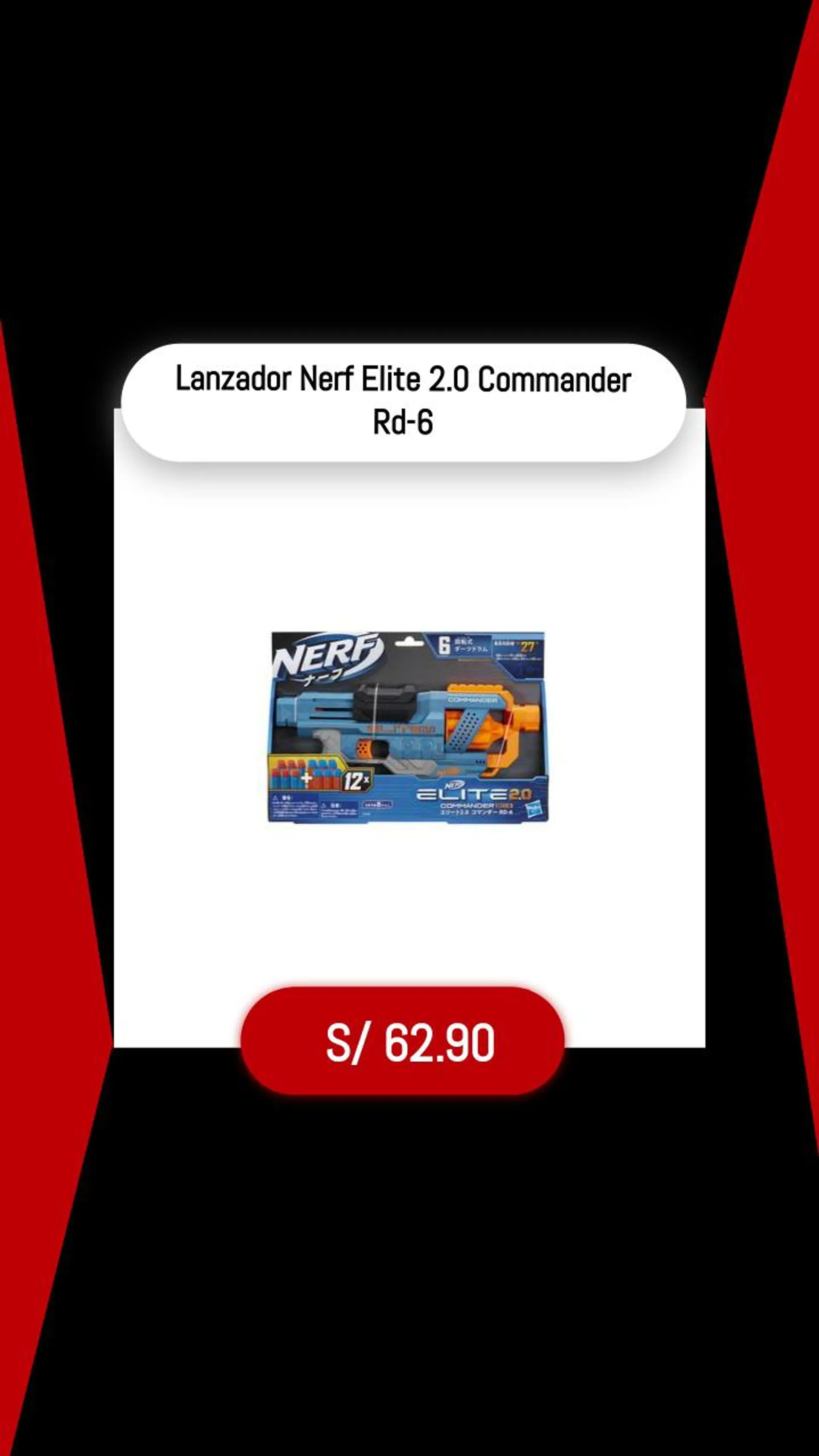 Lanzador Nerf Elite 2.0 Commander Rd-6