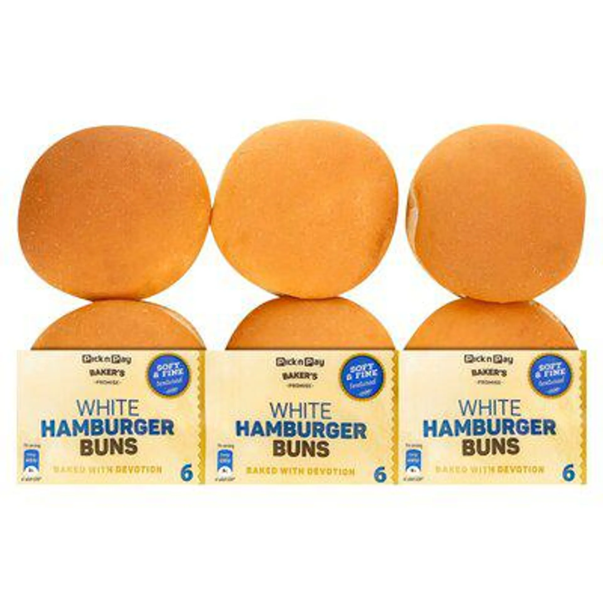 PnP White Hamburger Buns 6 Pack