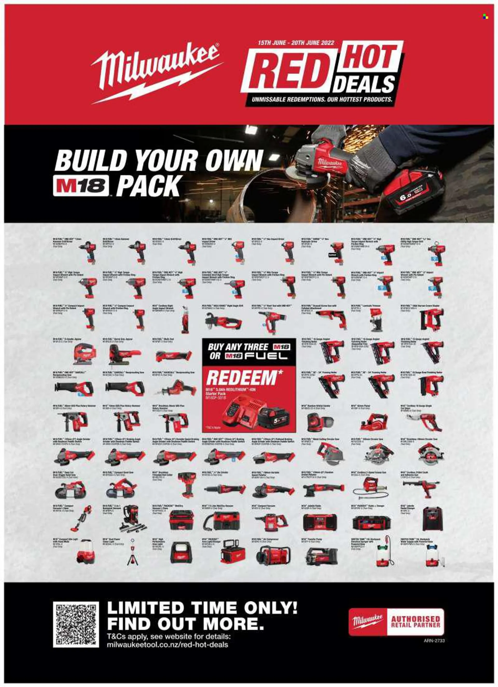 The Tool Shed mailer - 15.06.2022 - 20.06.2022 - Sales products - surge, Milwaukee, drill, impact driver, grinder, circular saw, saw, angle grinder, planer, reciprocating saw, trimmer, cutter. Page 6.