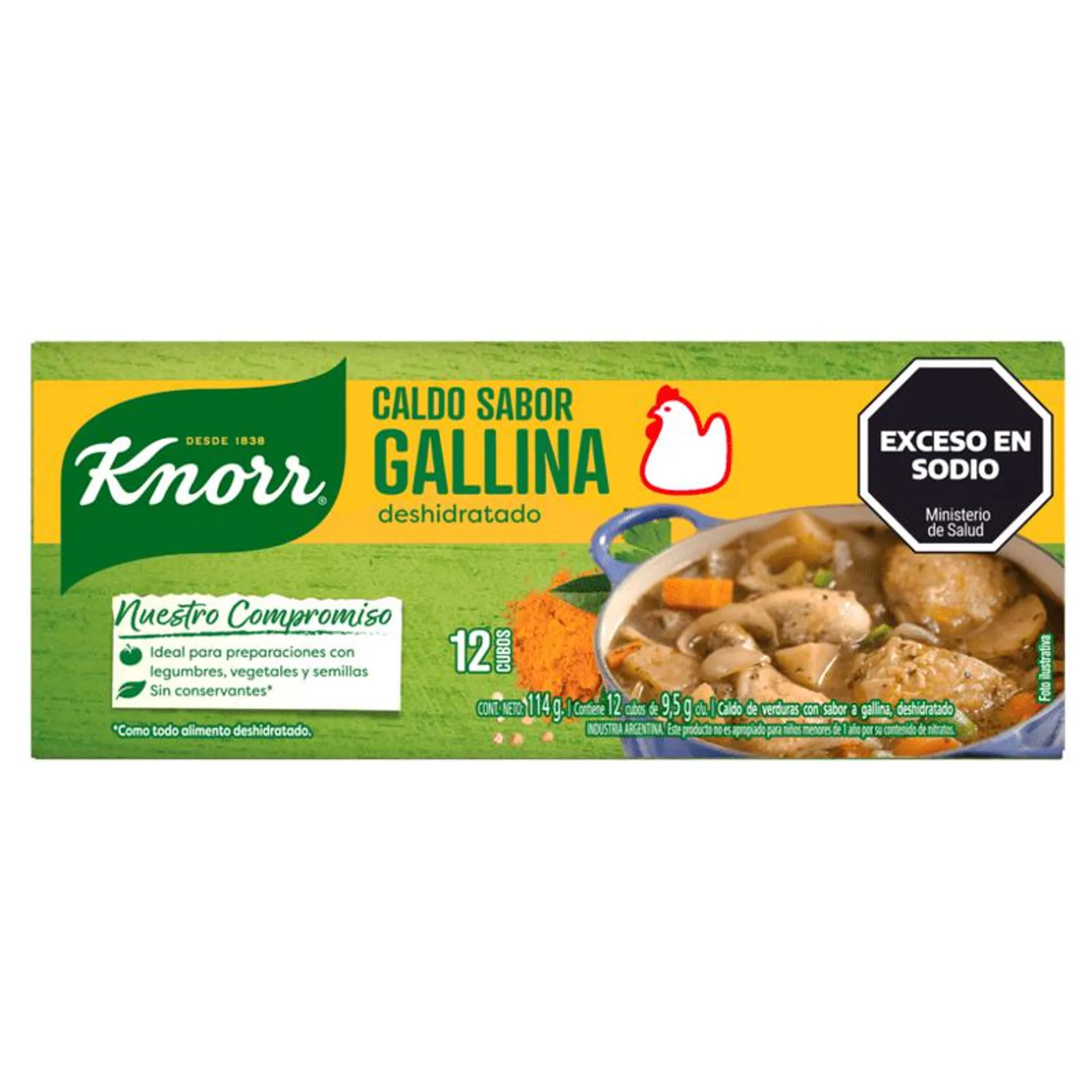 Caldos Knorr de Gallina con Vegetales 12 Un.