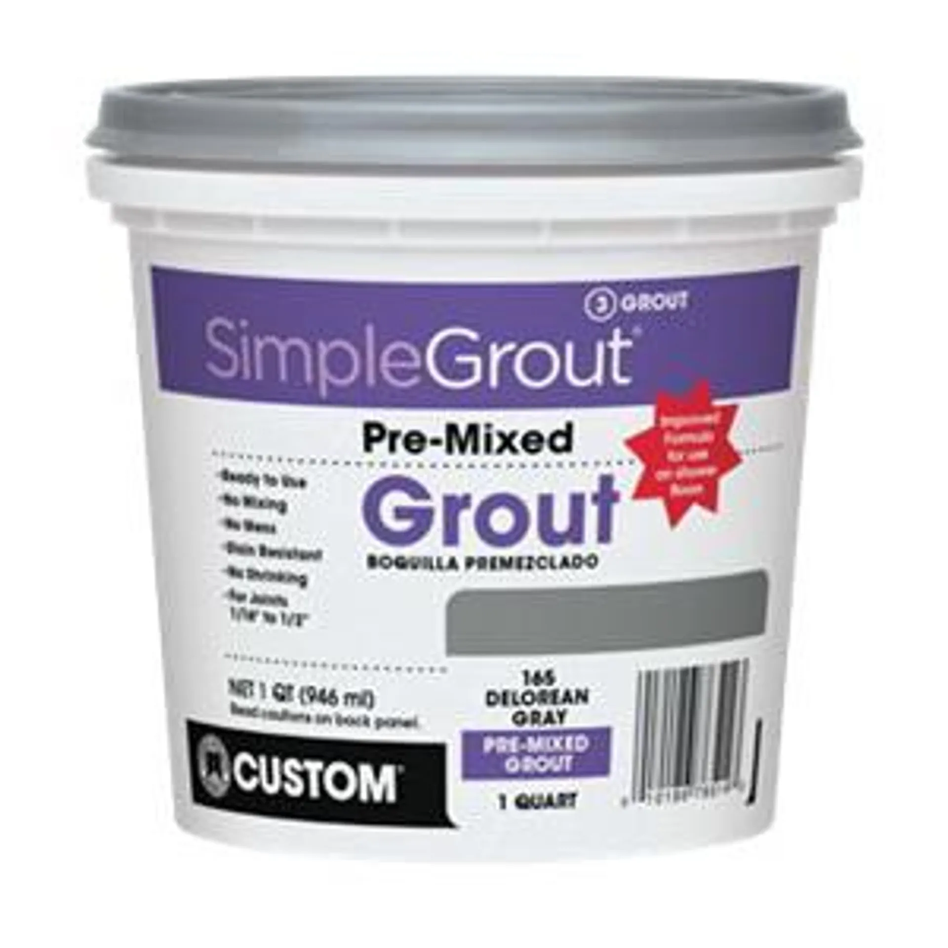 PMG091-2 Pre-Mixed Grout, Sanded Paste, Natural Gray