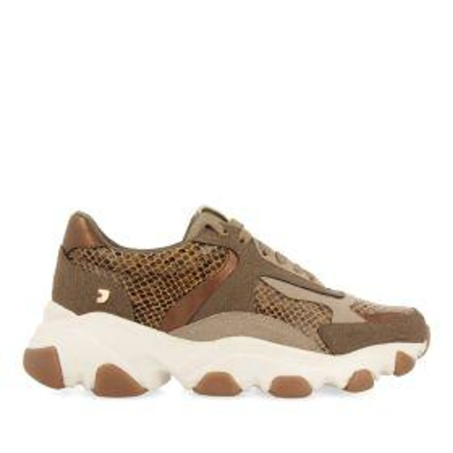 Mansura women's zero waste taupe sneakers with chunky soles