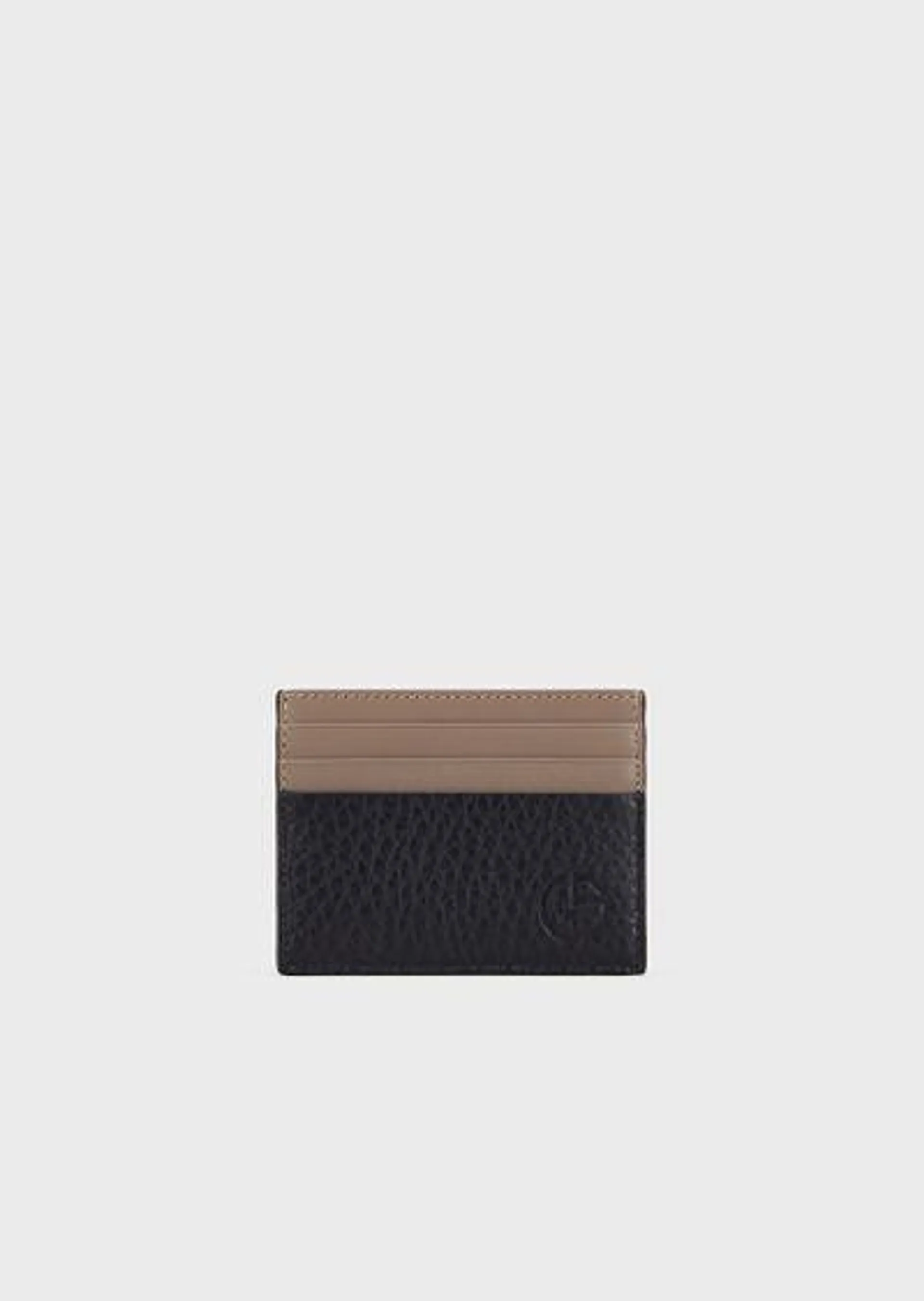Two-toned leather card holder