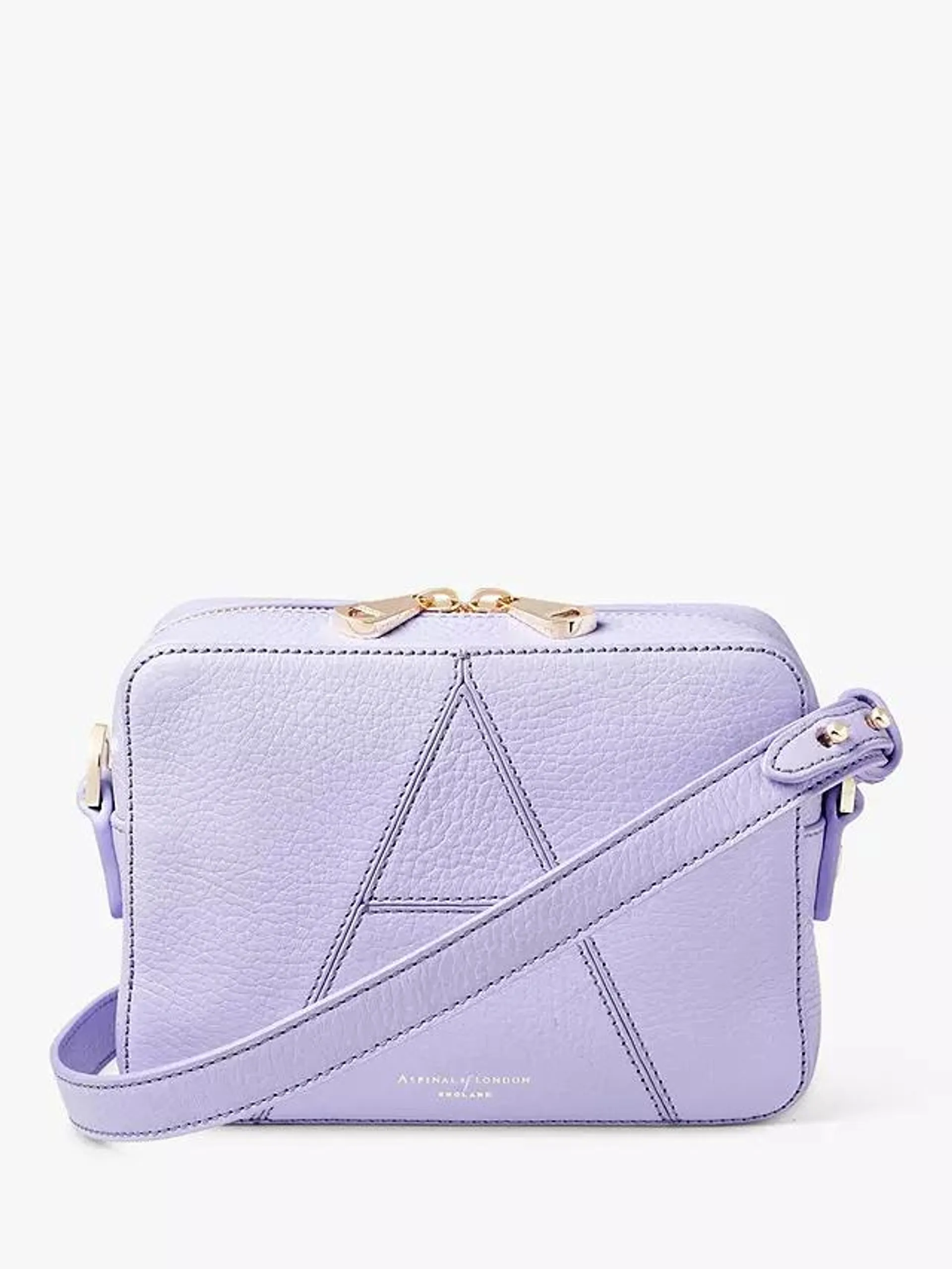 Aspinal of London Pebble Leather Camera A Bag, Lavender