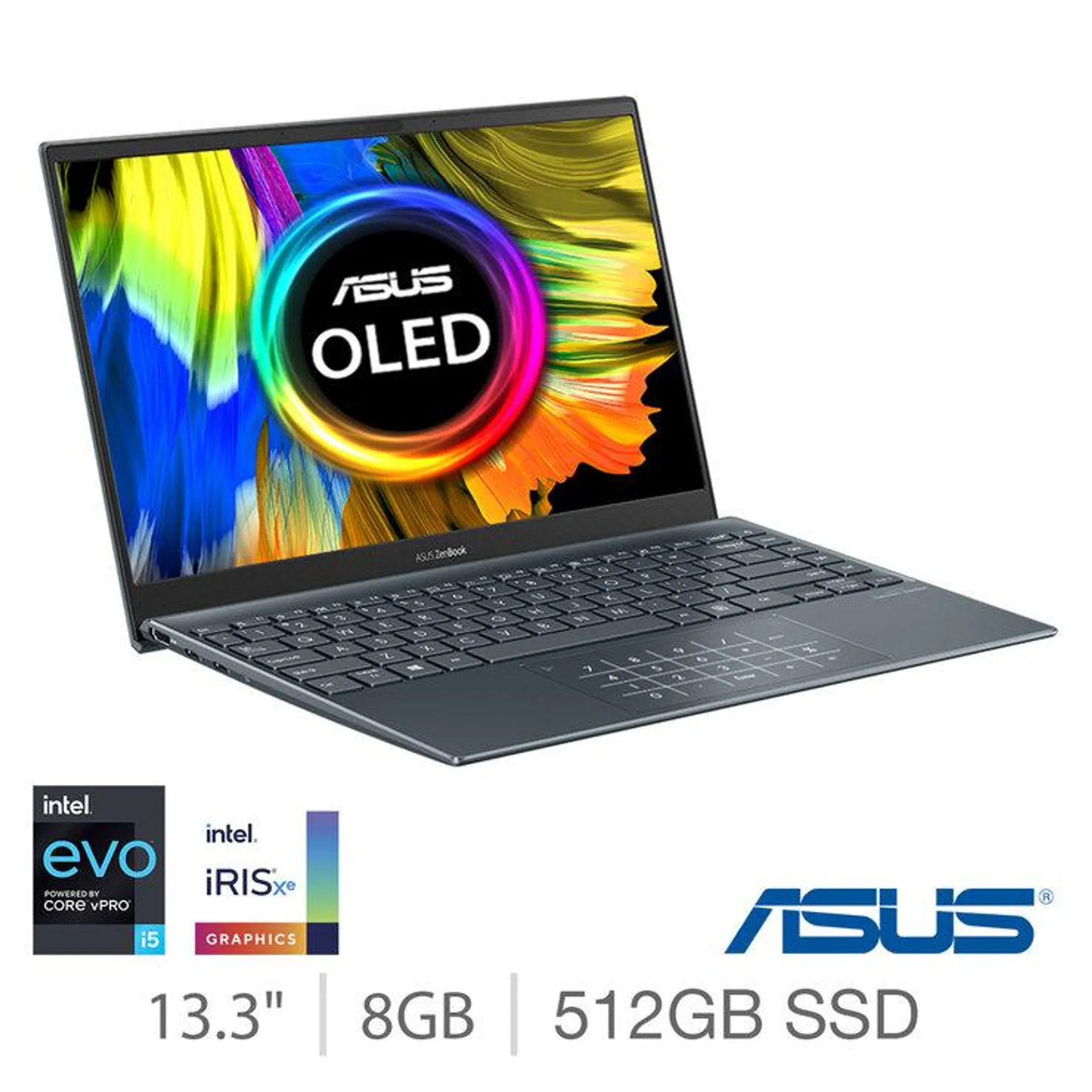 ASUS ZenBook, Intel Core i5, 8GB RAM, 512GB SSD, 13.3 Inch OLED Laptop, UX325EA-KG636W