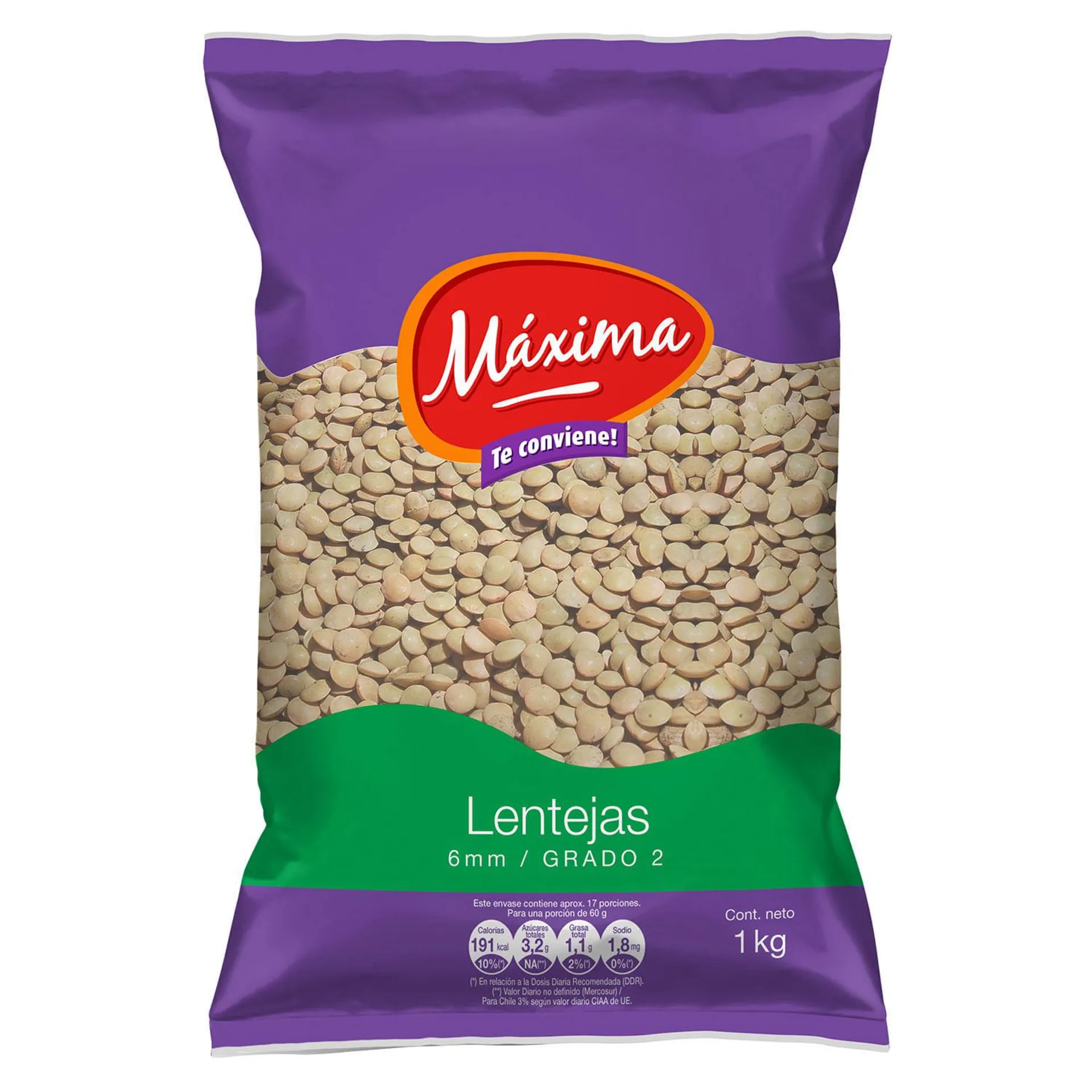 Lentejas 6mm Máxima 1 kg