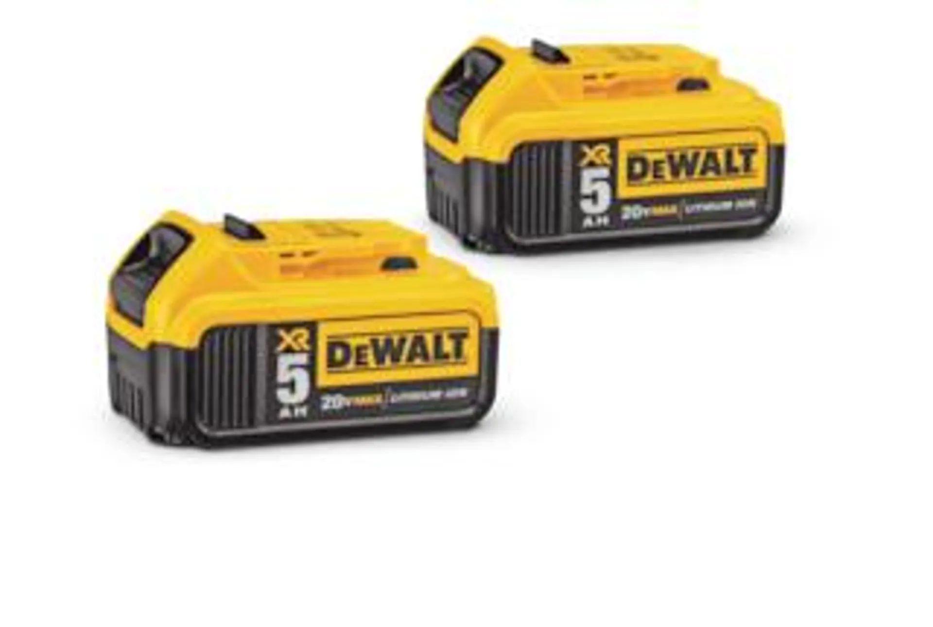 DEWALT DCB205 20V MAX XR Lithium-Ion 5.0Ah Battery Pack with LED Fuel Gauge, 2-pk