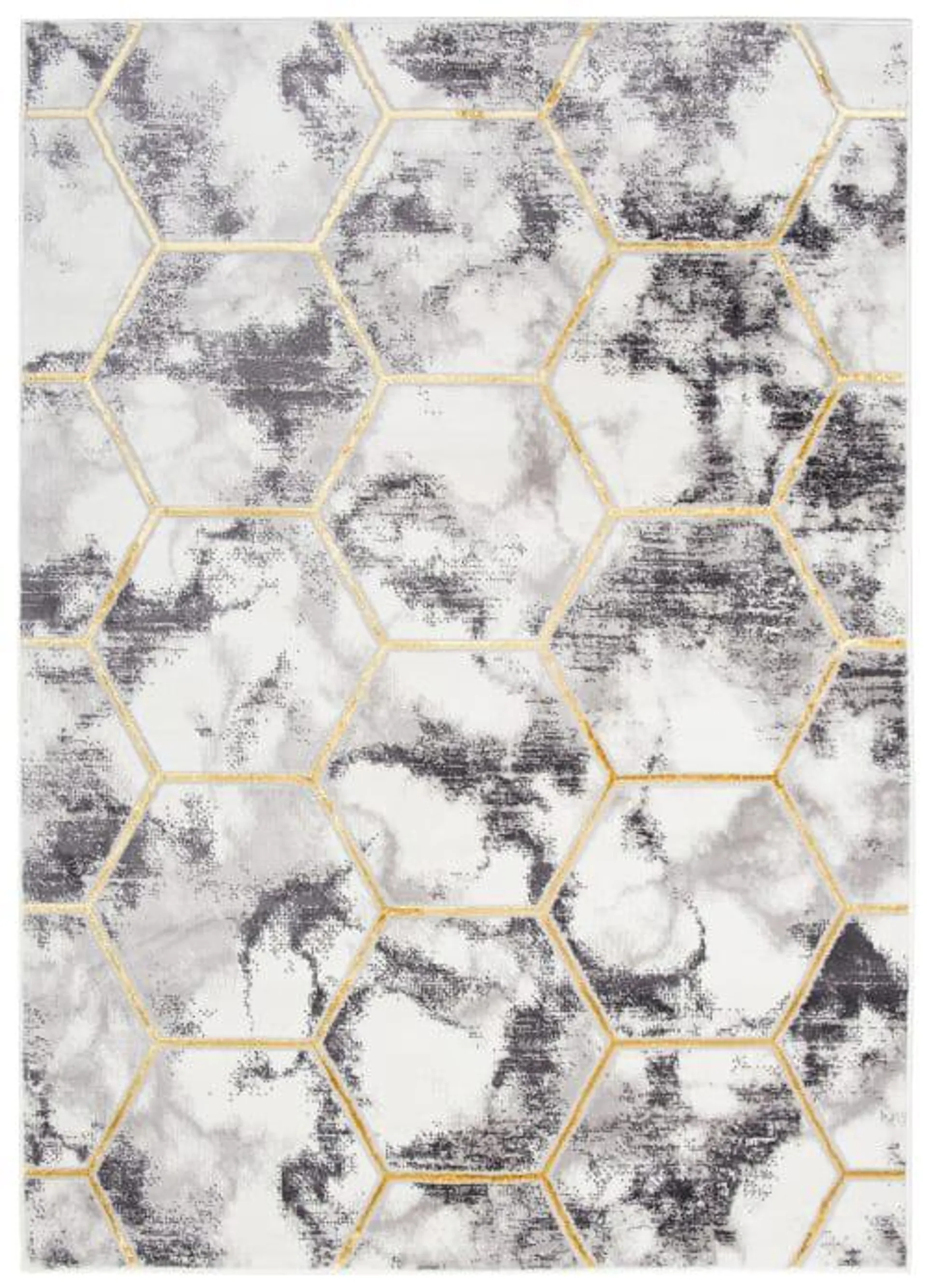Tappeto salotto grigio crema oro astratto geometrico 120x170
