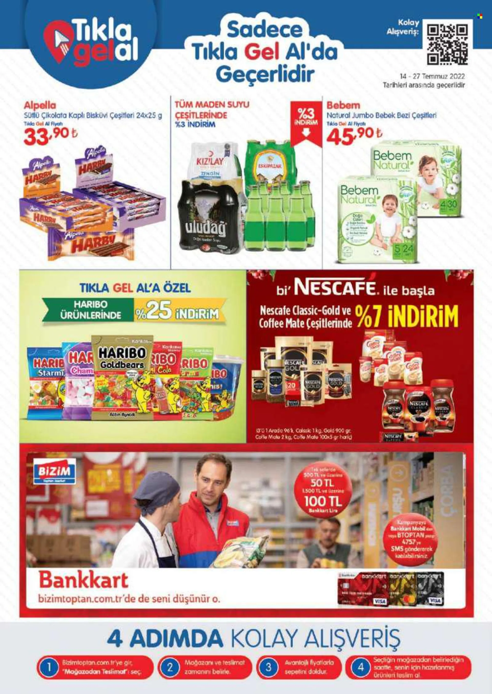 Bizim Toptan Market aktüel ürünler, broşür  - 7.14.2022 - 7.27.2022 - Satıştaki ürünler - çikolata, bizim, dogo, bebek bezi. Sayfa 3.