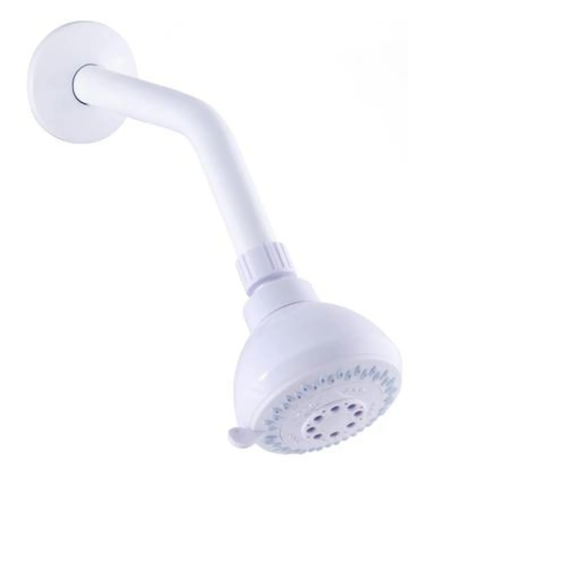 Plumb Works® 3-Spray Setting White Fixed Mount Showerhead