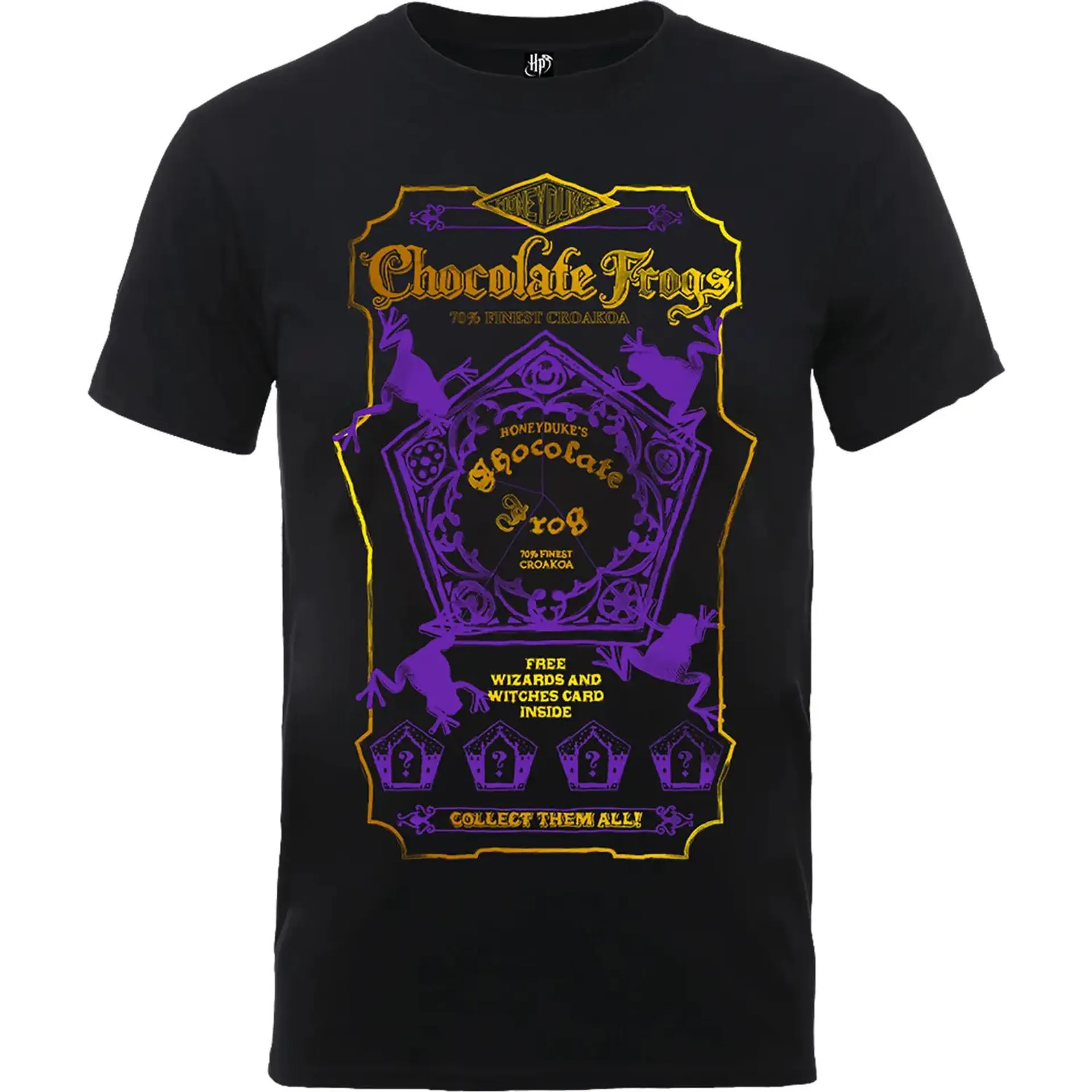 Harry Potter Honeydukes Purple Chocolate Frogs Men's Black T-Shirt