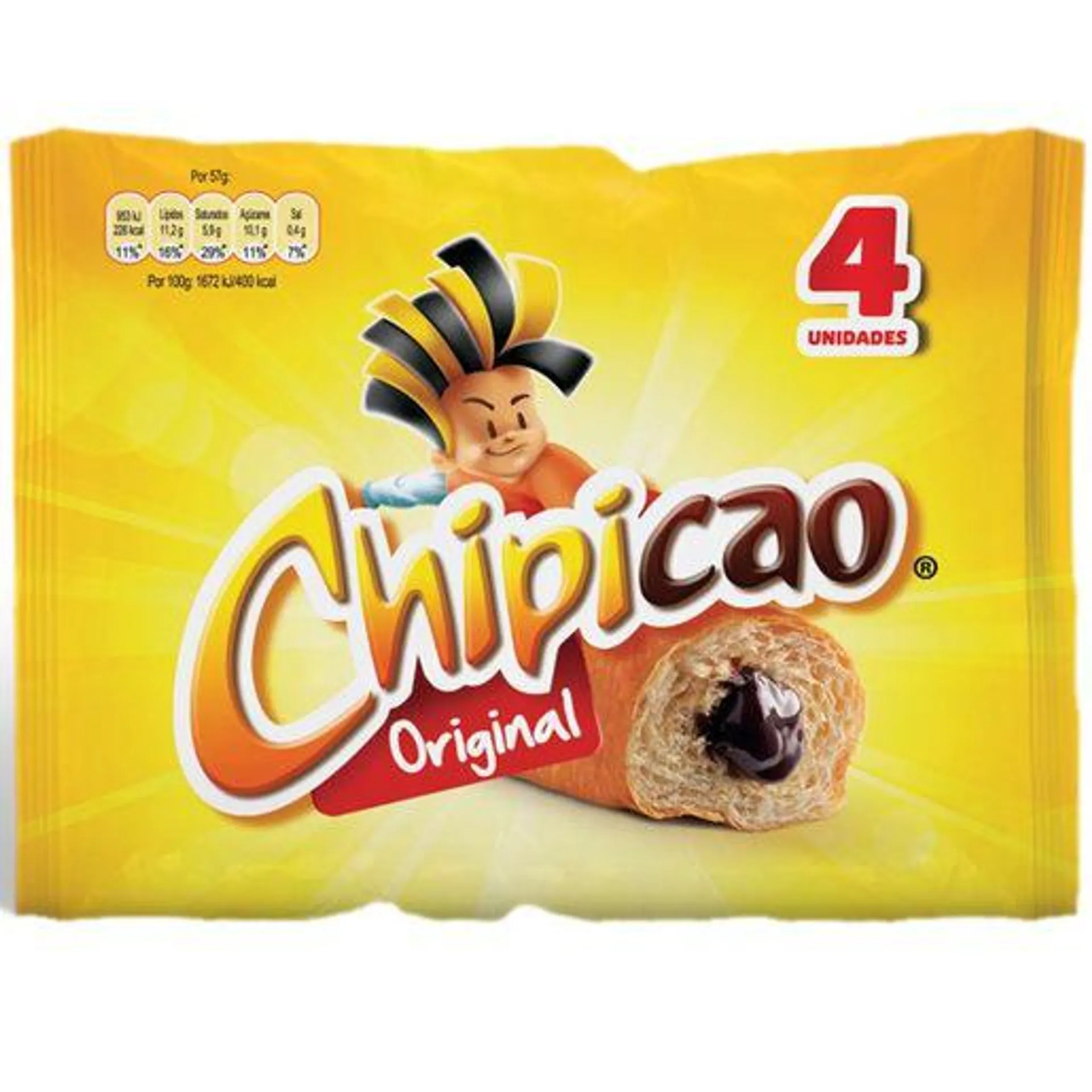 CHIPICAO Bolo com Recheio de Chocolate 4x57 g