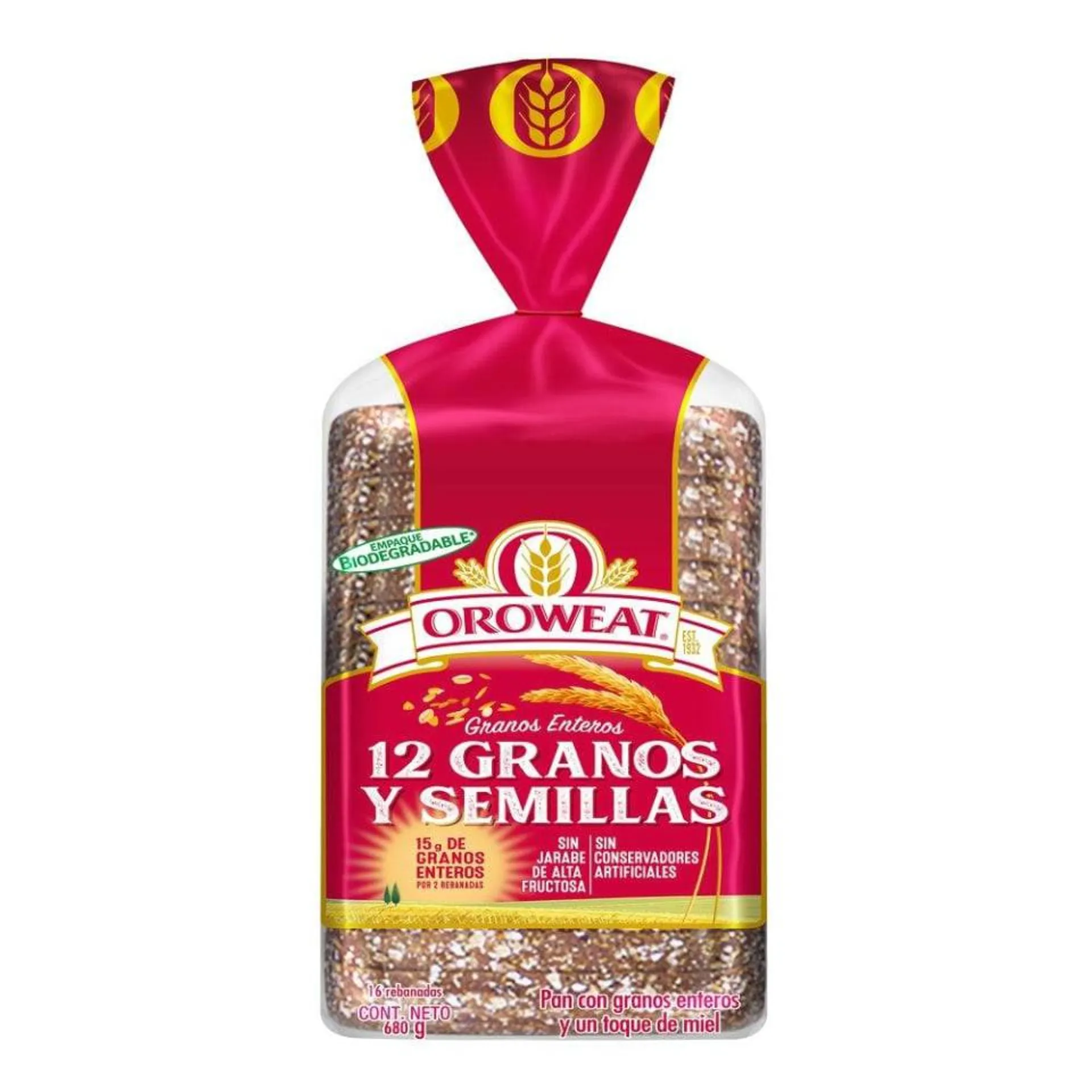 Pan integral Oroweat 12 granos y semillas 680 g