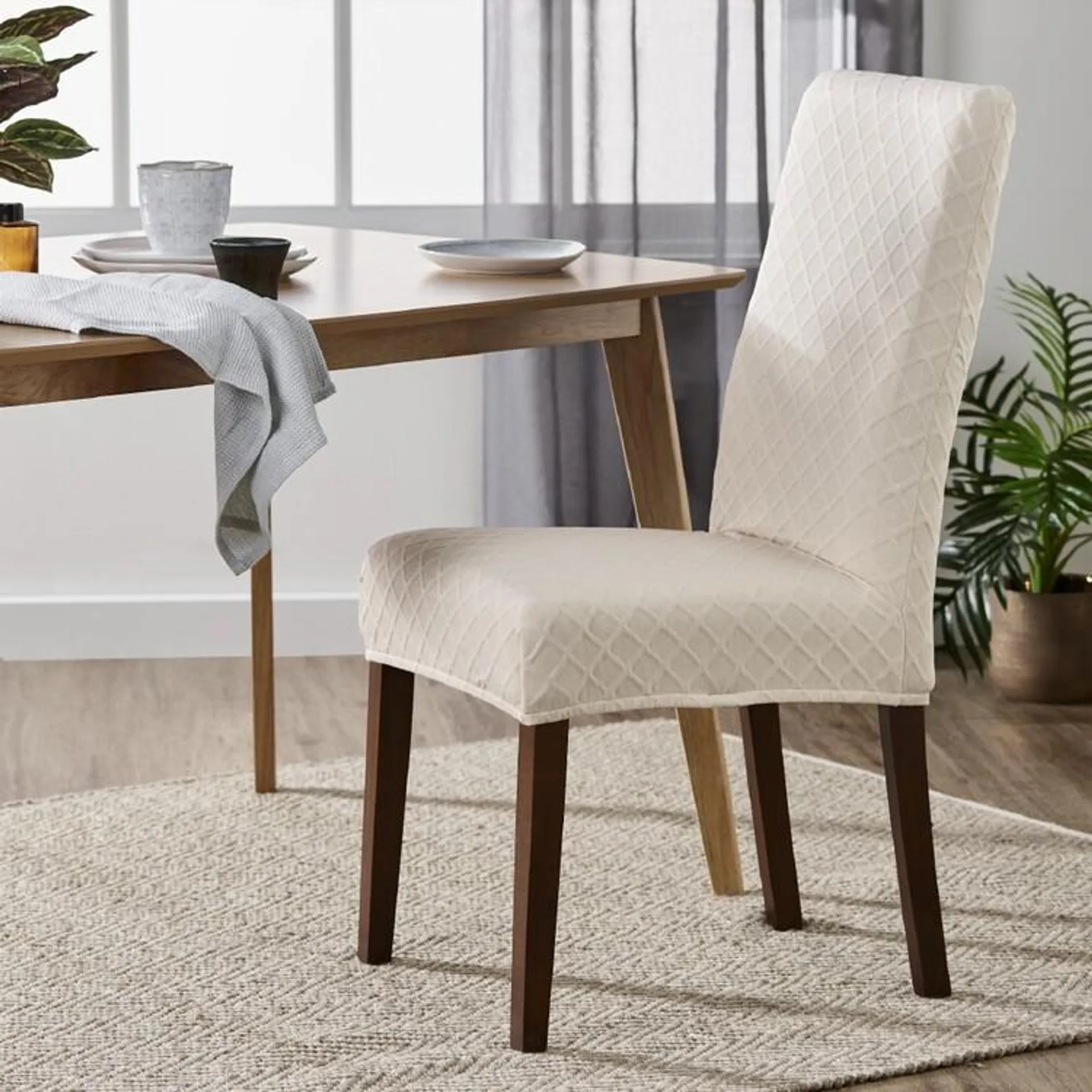 Ardor Burley Dining Chair Cover Ivory Chair