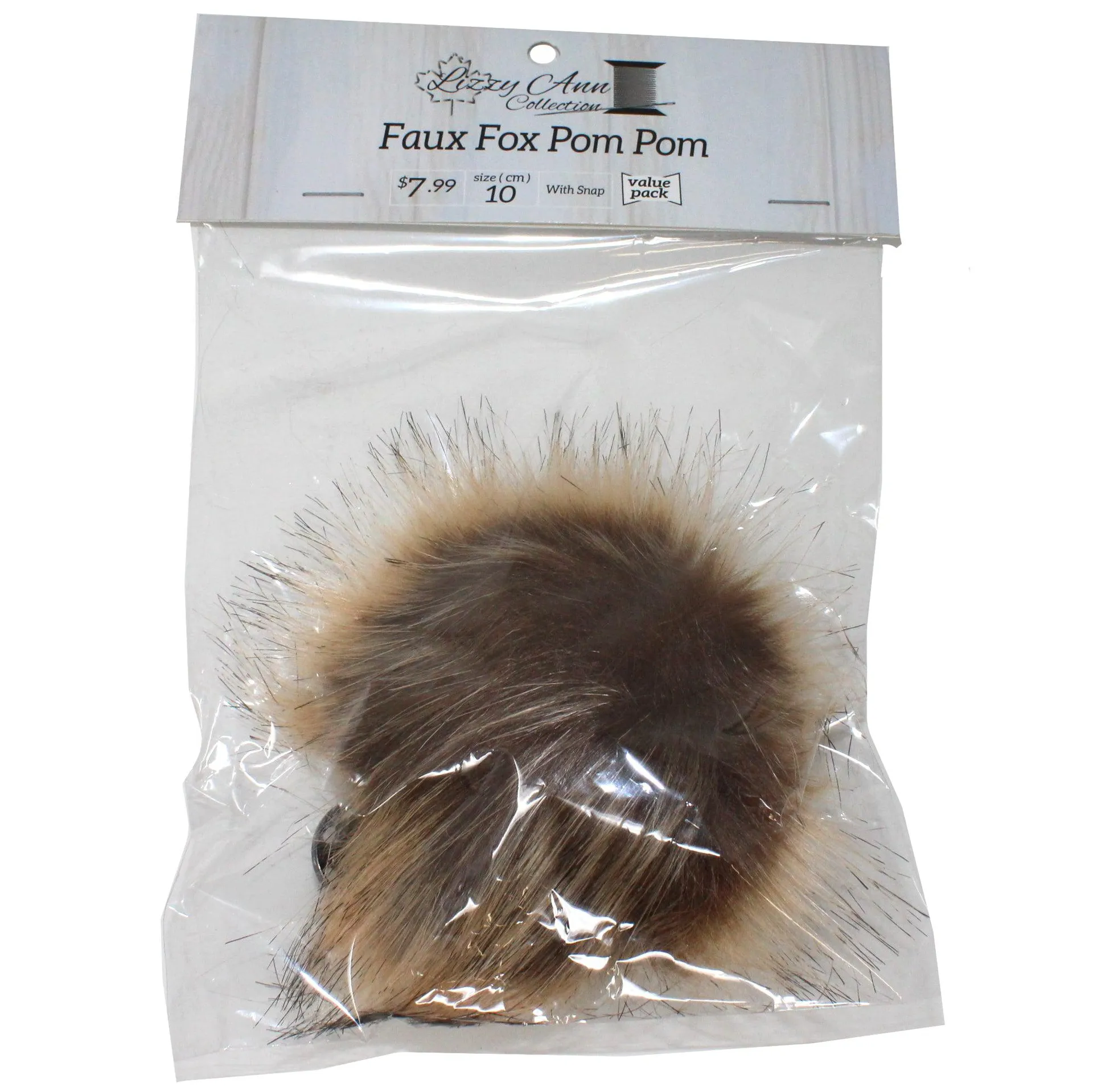 Ombre Faux Fox (Long Hair) Pom Pom with Snap - 10cm - Lizzy Ann