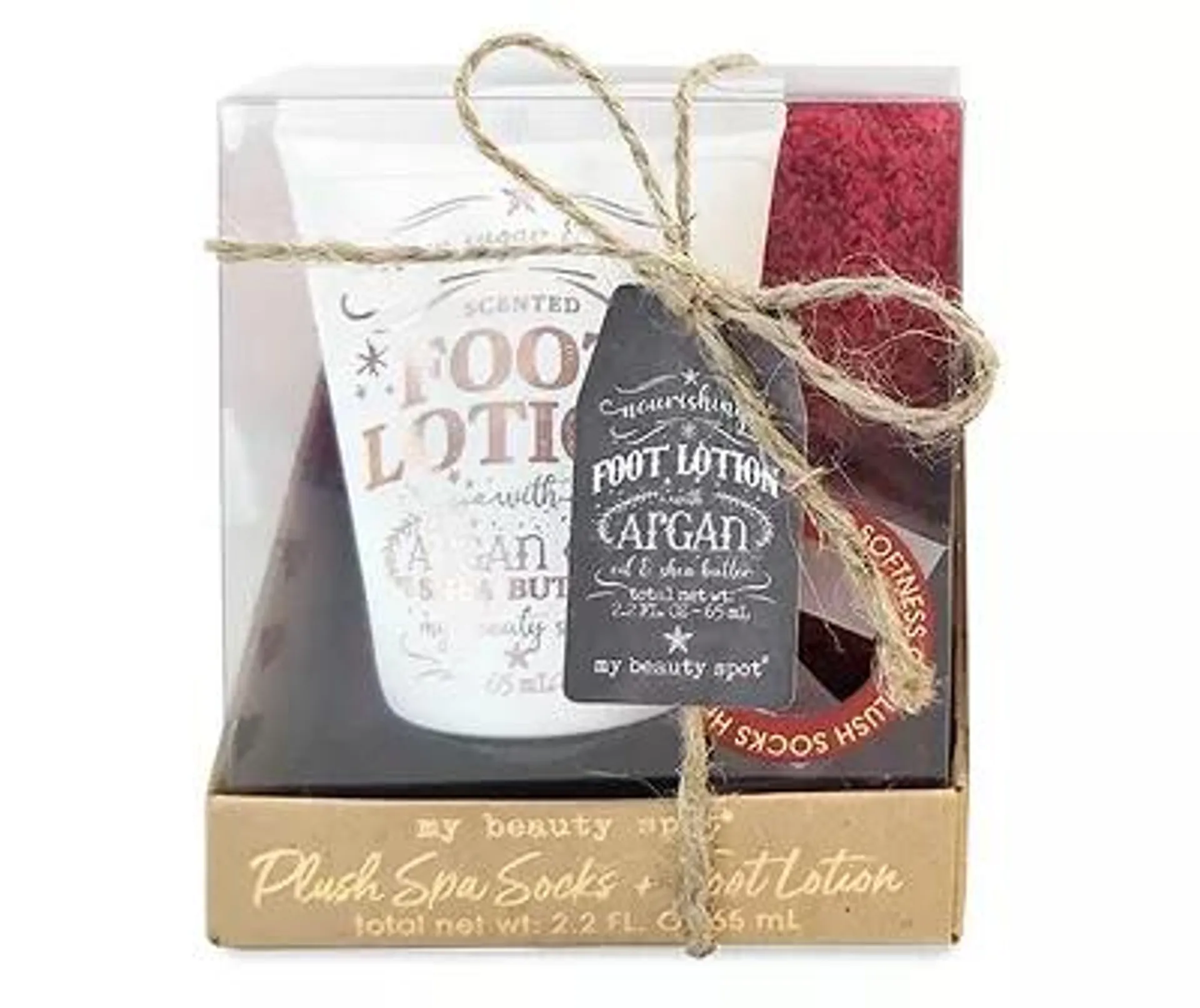 Brown Sugar Scented 2-Piece Spa Socks & Foot Lotion Set