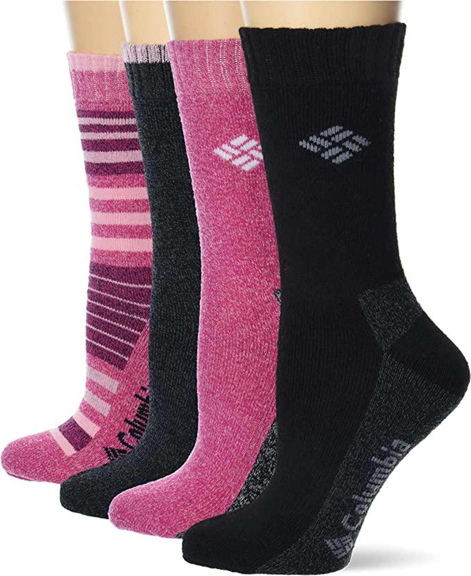 Columbia Womens Moisture Control Crew Socks, 4-pair