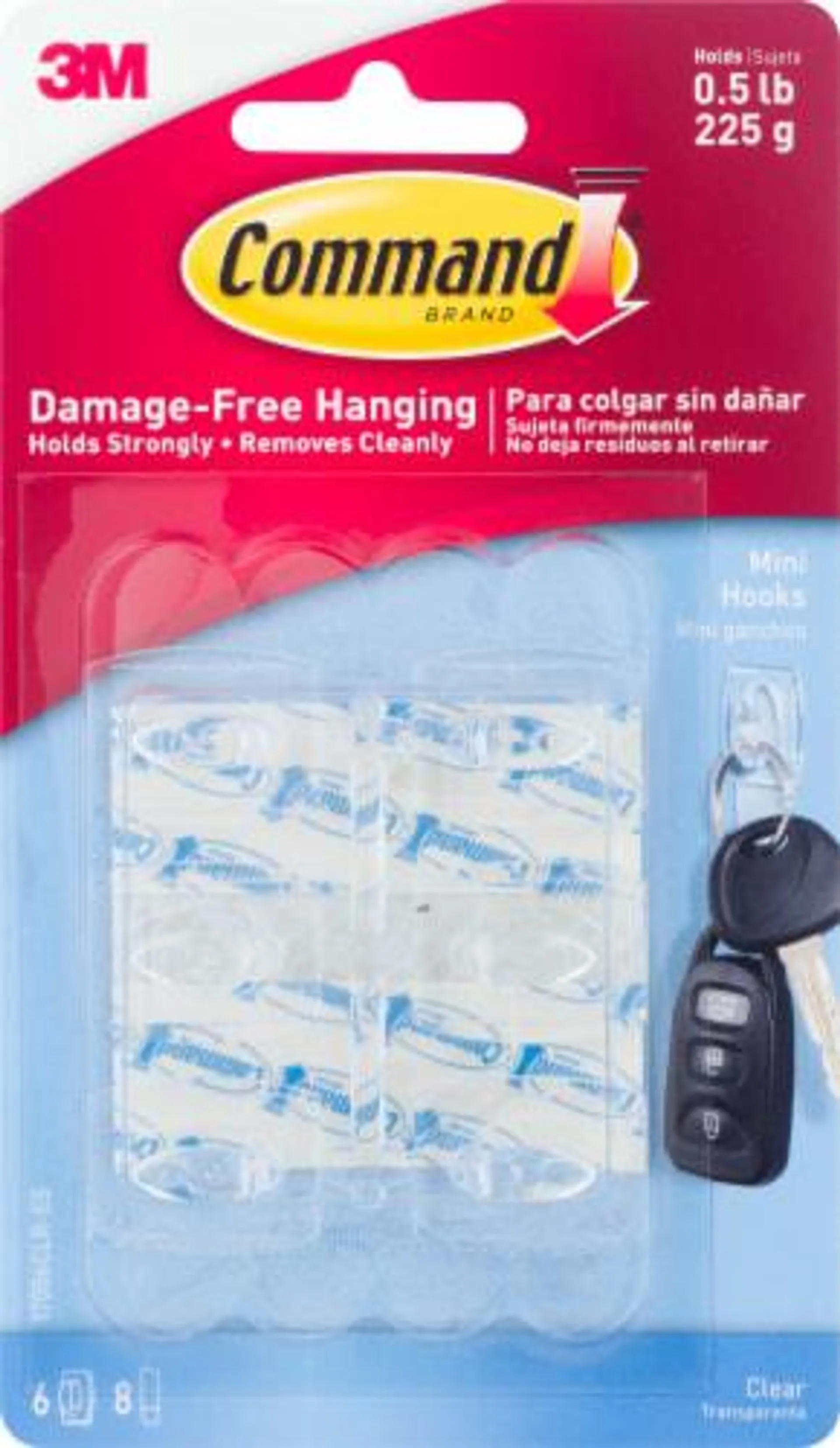Command™ Damage-Free Hanging Mini Clear Hooks