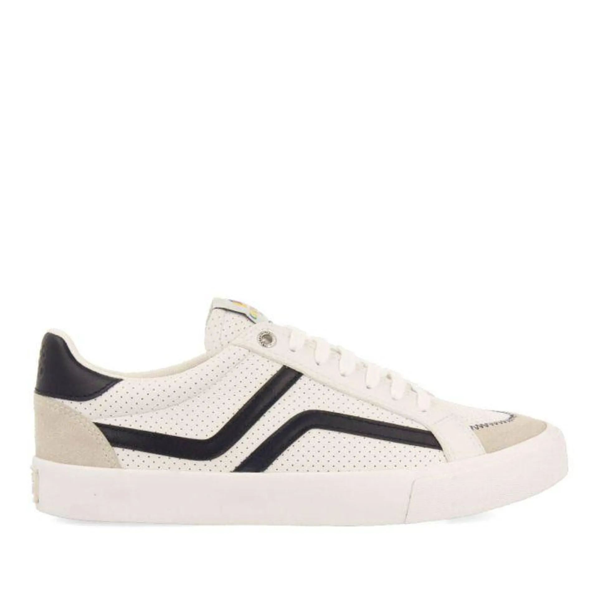 Vinneuf men's white sneakers with navy blue details