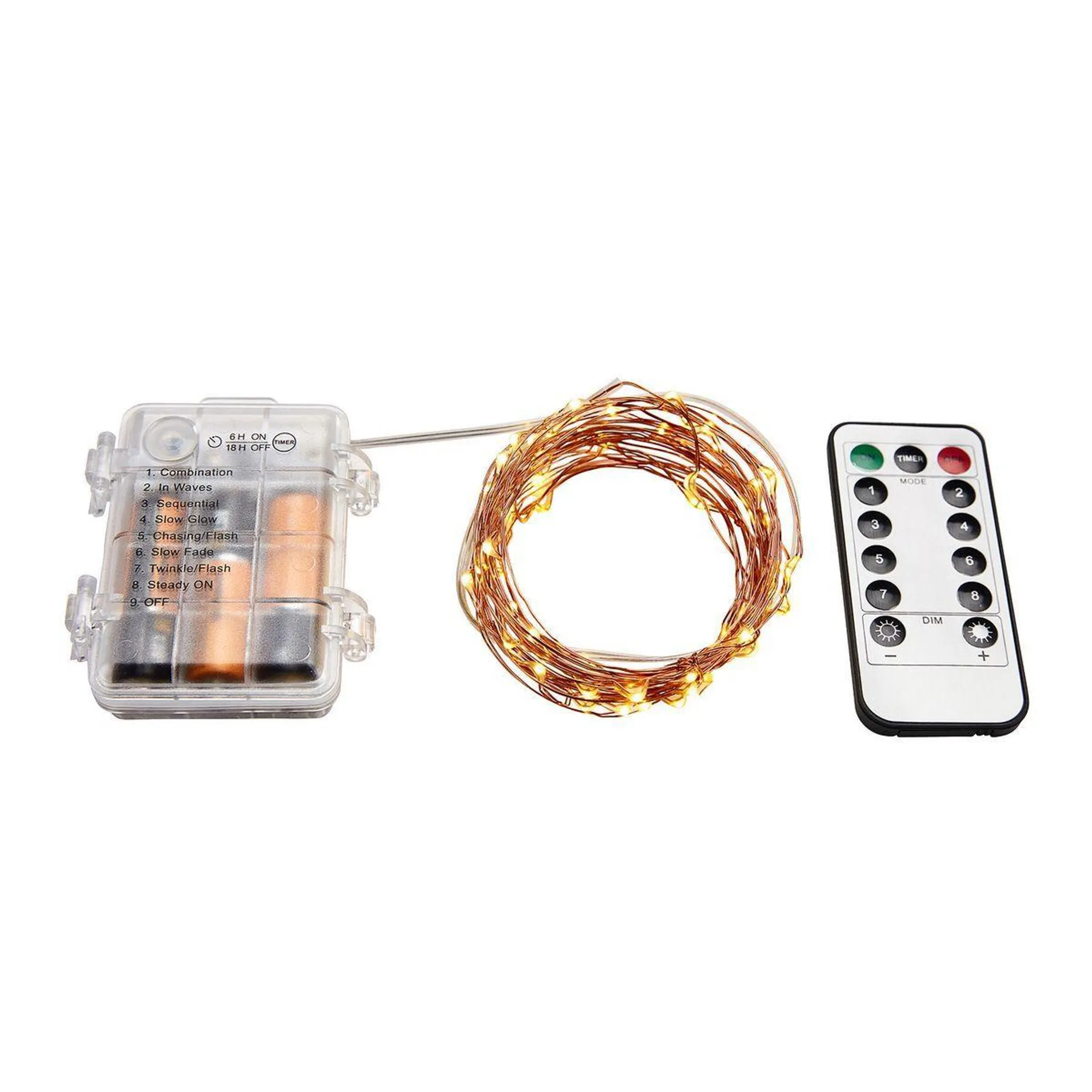 Warm White Copper Wire Lights with Remote