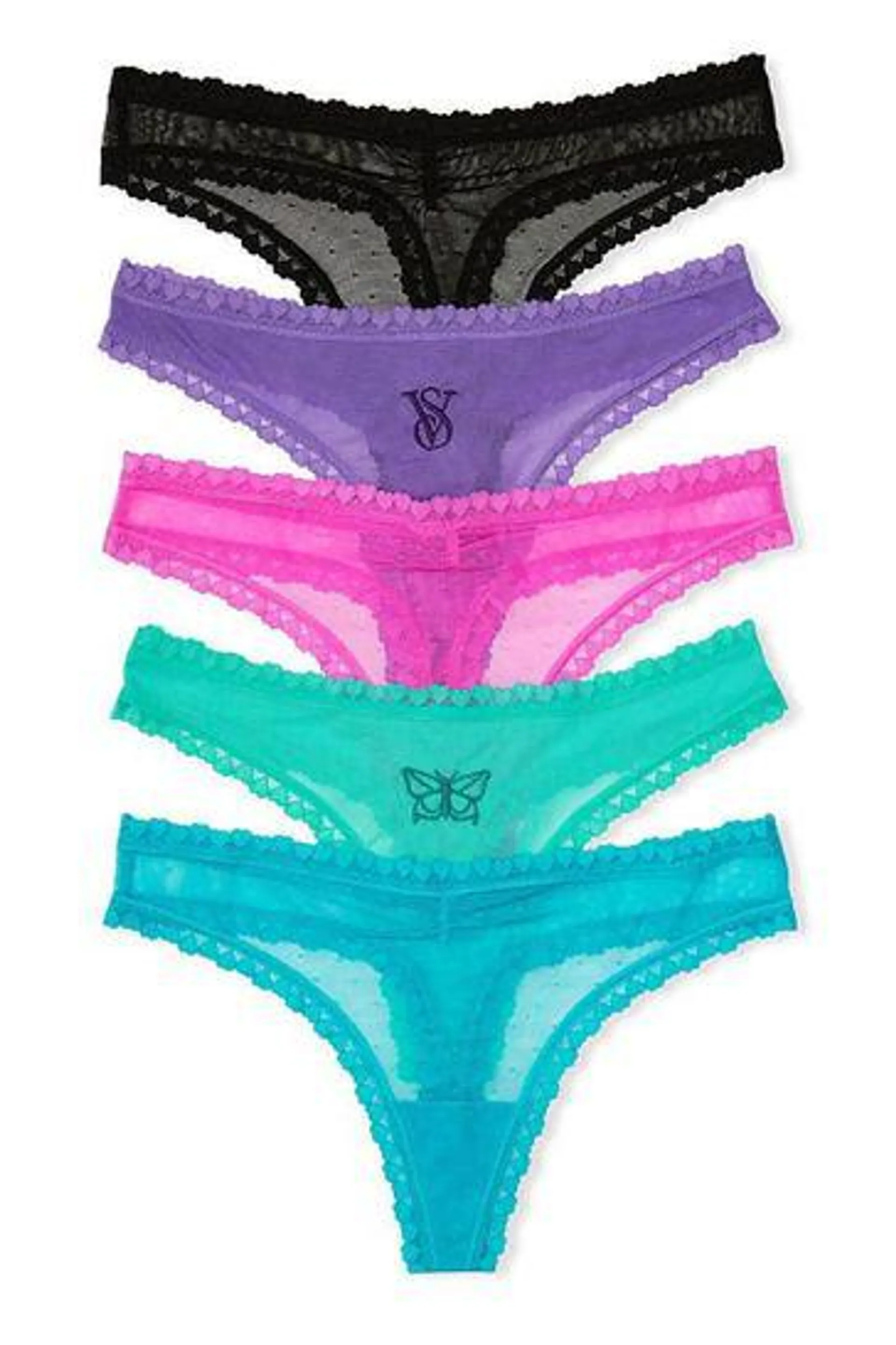 The Lacie Multipack Mesh Thong Knickers