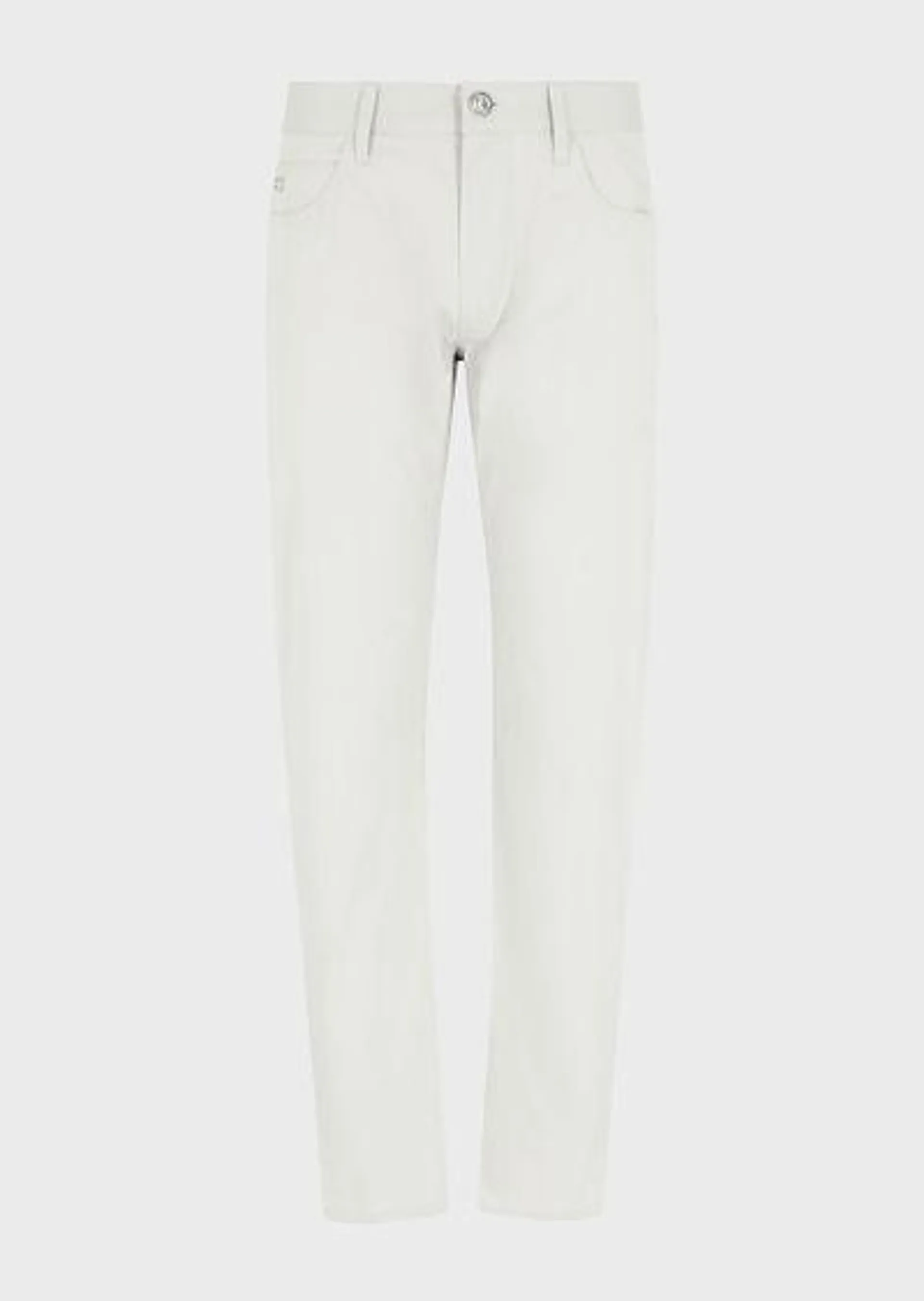 Regular-fit five-pocket cotton-denim trousers