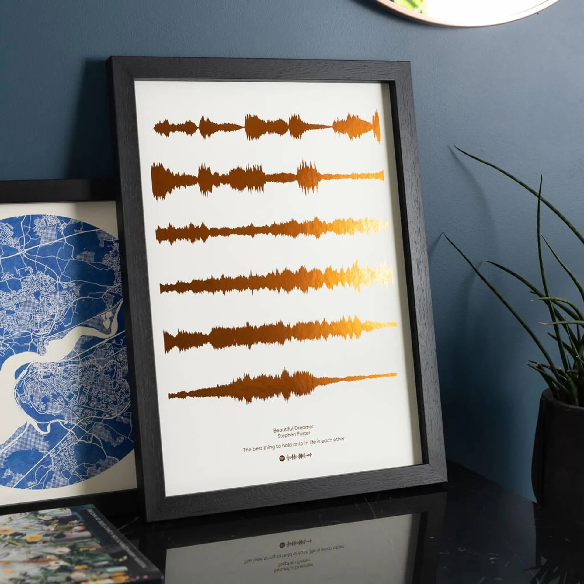 Personalised Metallic Favourite Song Sound Wave Print