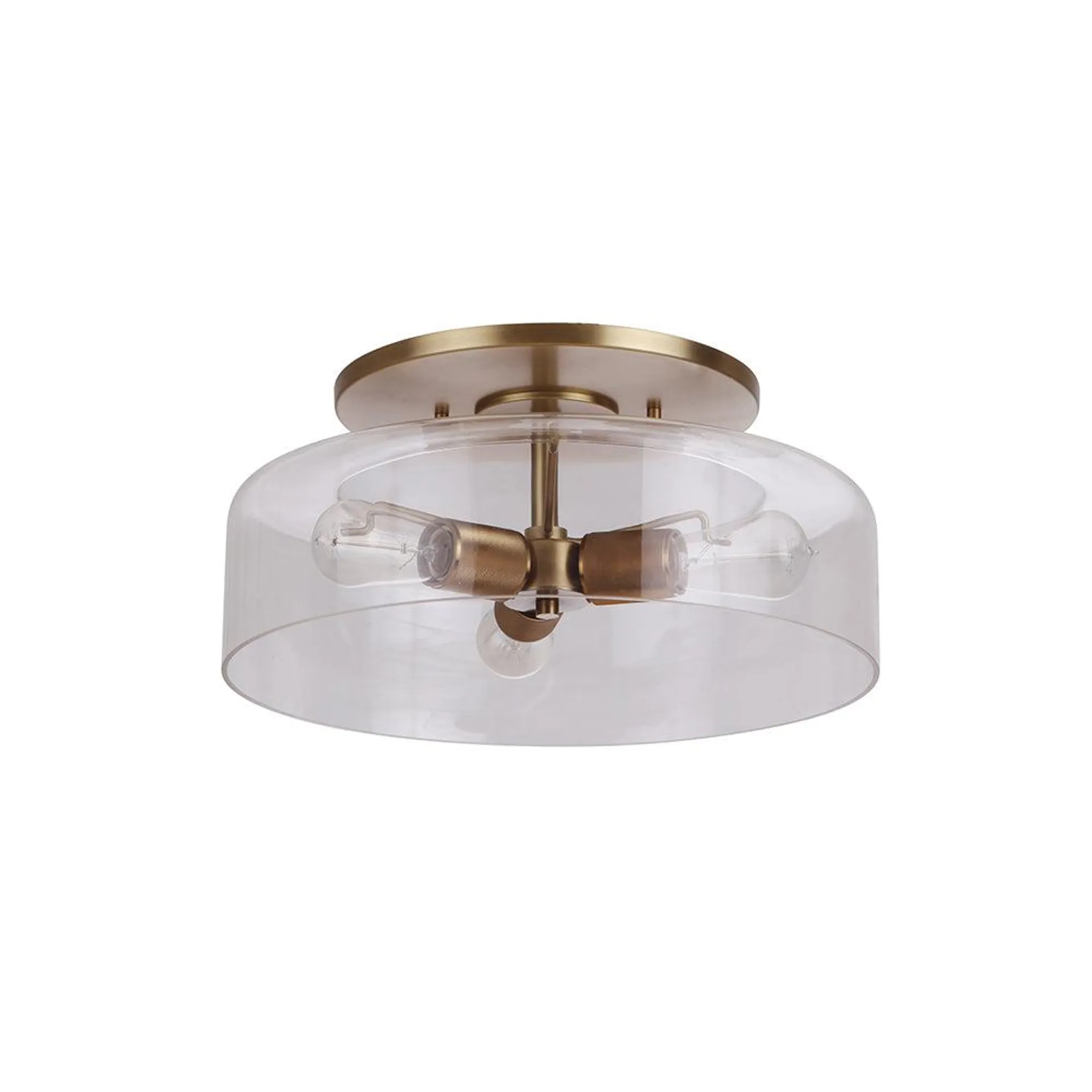 Robin Three Light Semi-Flush - Brass